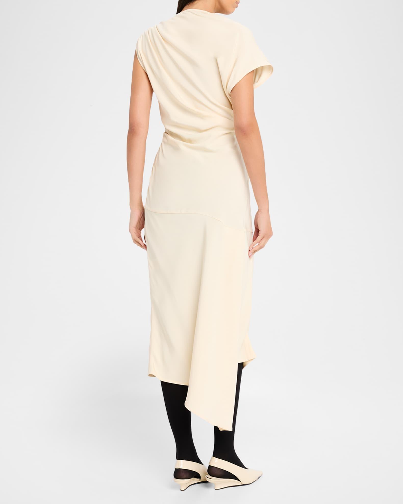 Hallie Hammered Viscose Draped Midi Dress Product Image