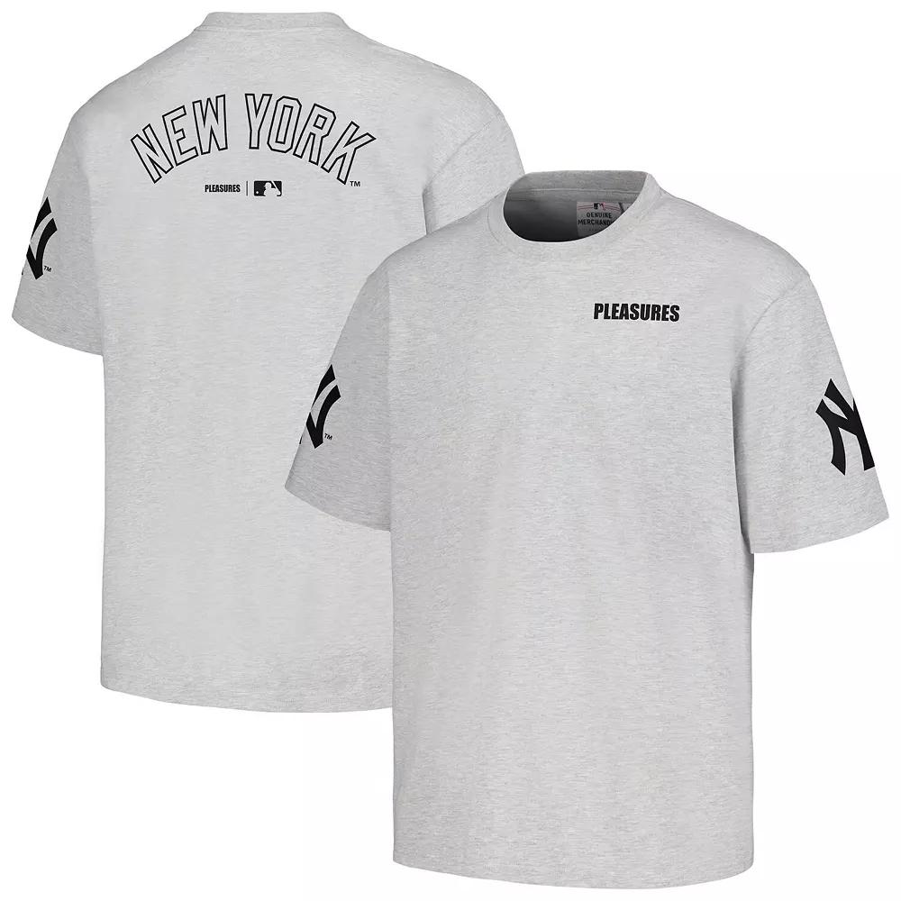 Mens PLEASURES Gray New York Yankees Team T-Shirt Product Image