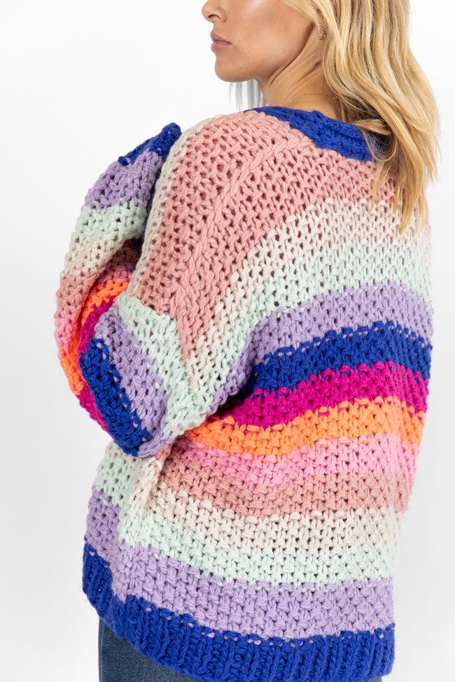 Forgot You Existed Navy Multi Striped Cardigan FINAL SALE Product Image