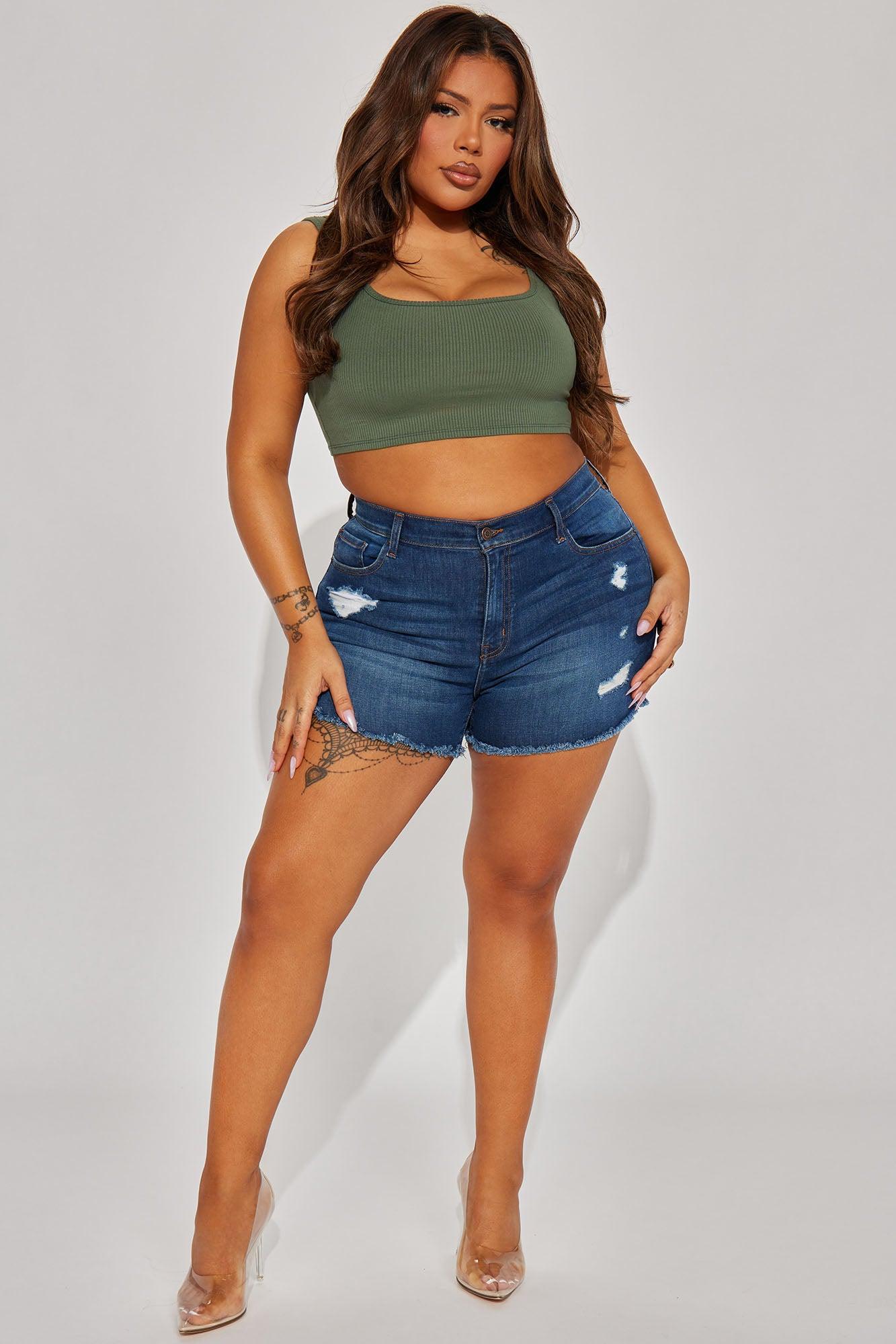 Right And Tight Lux Stretch Denim Shorts - Dark Wash Product Image