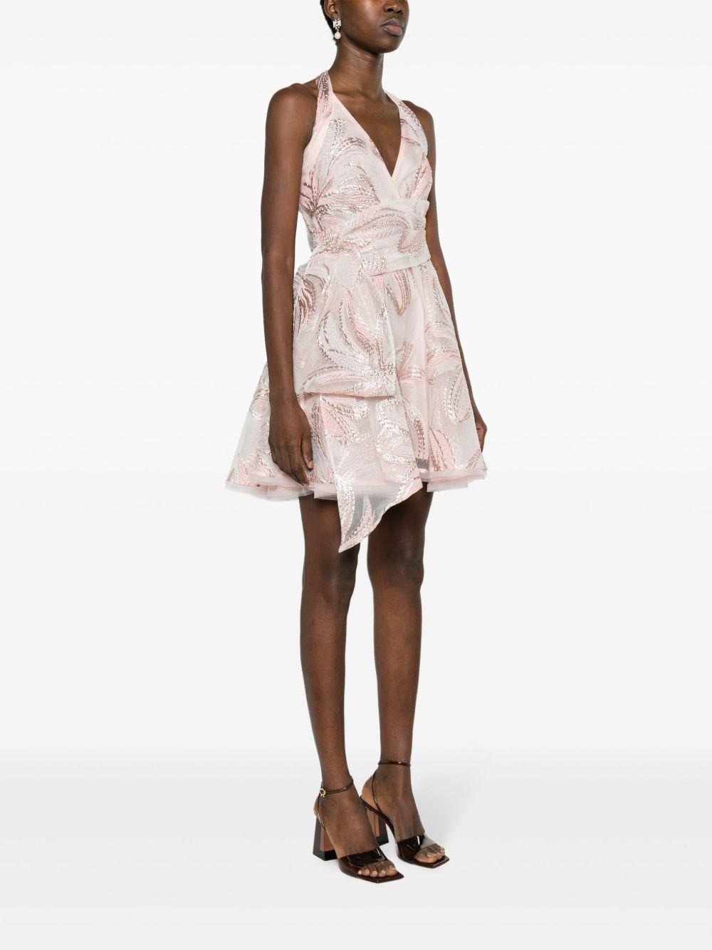 floral-appliqué belted minidress Product Image