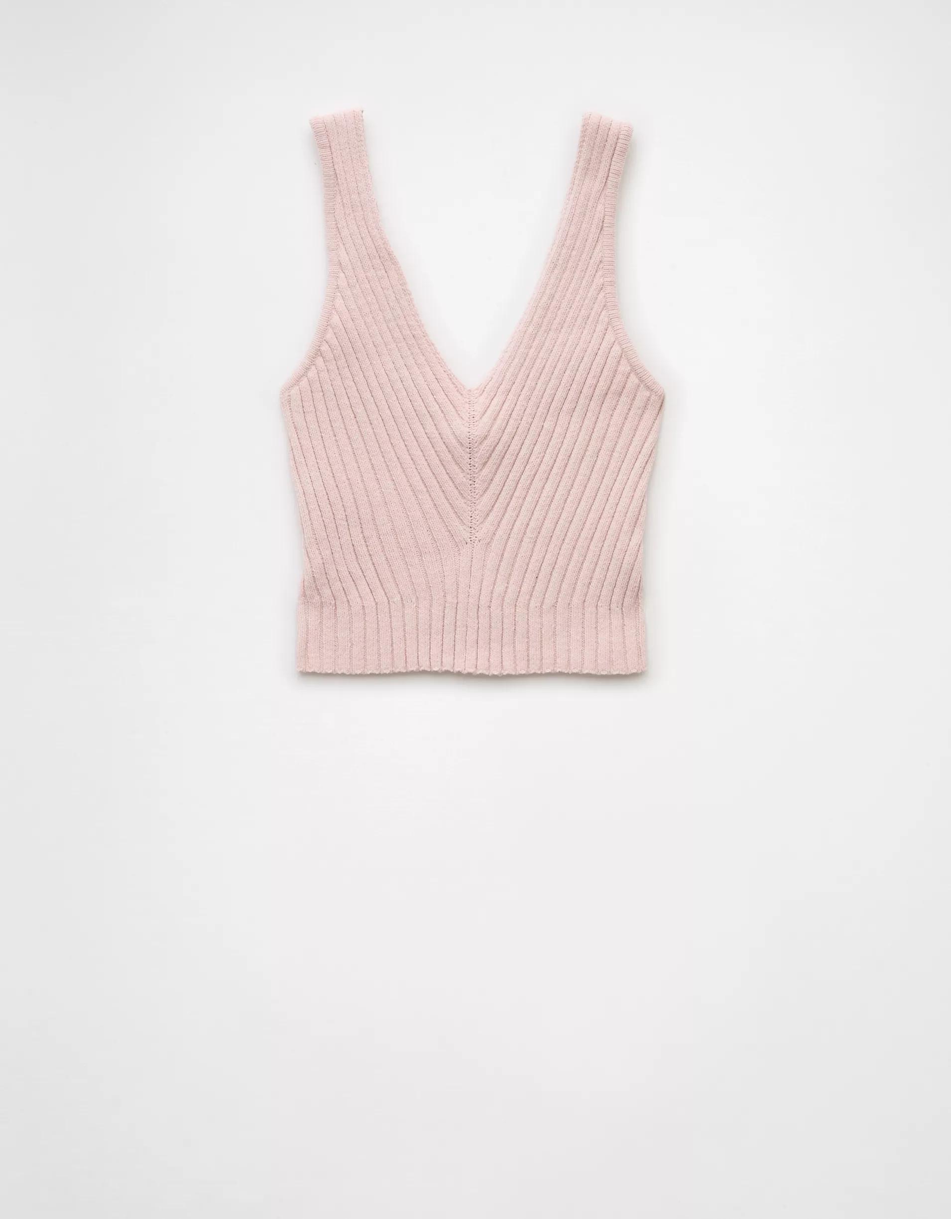 AE V-Neck Chenille Sweater Tank Top Product Image