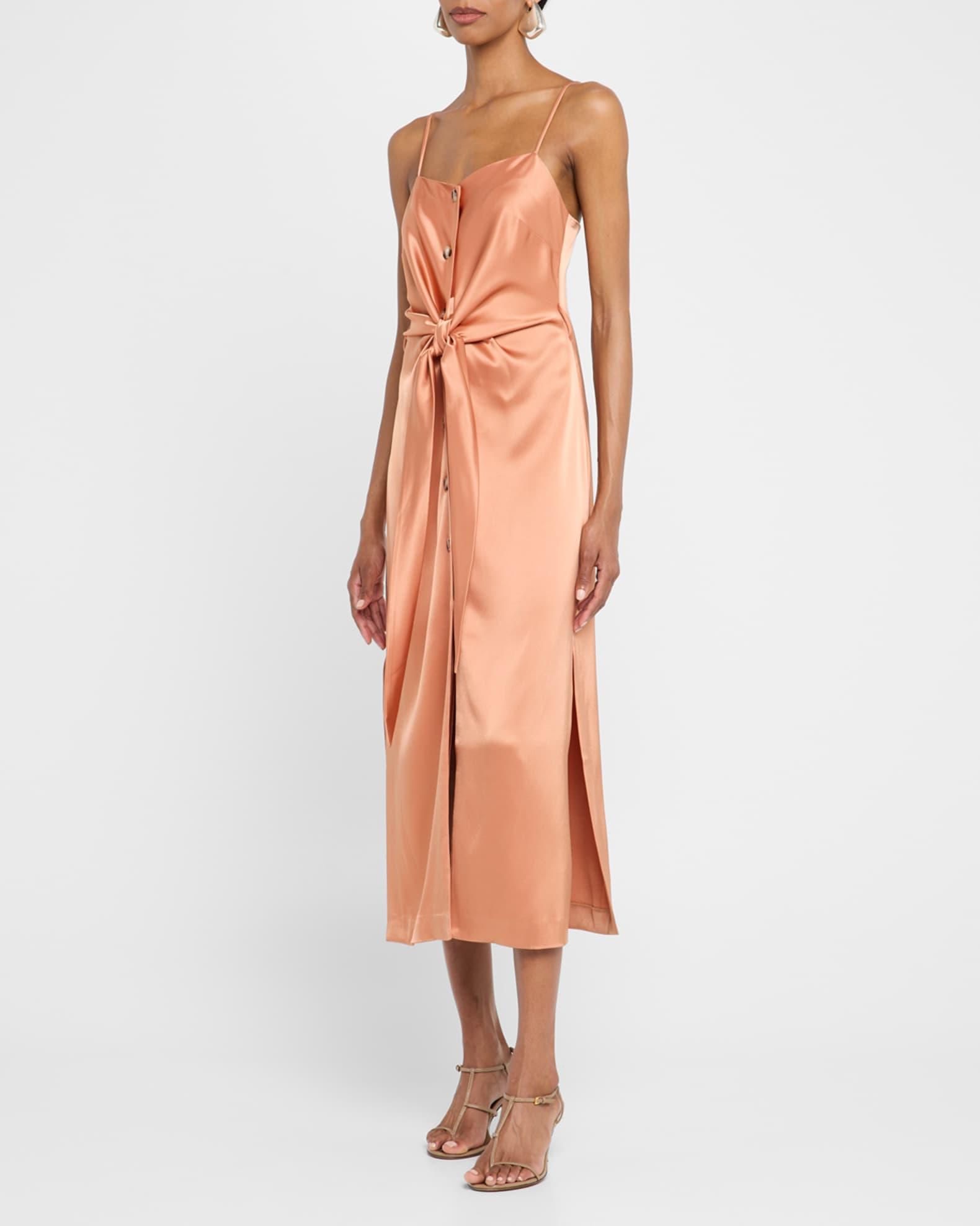 Sayan Draped Satin Midi Dress Product Image