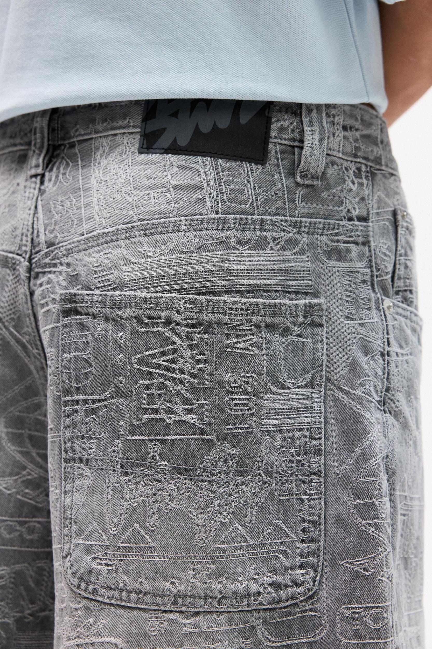 Jacquard denim Bermuda shorts Product Image