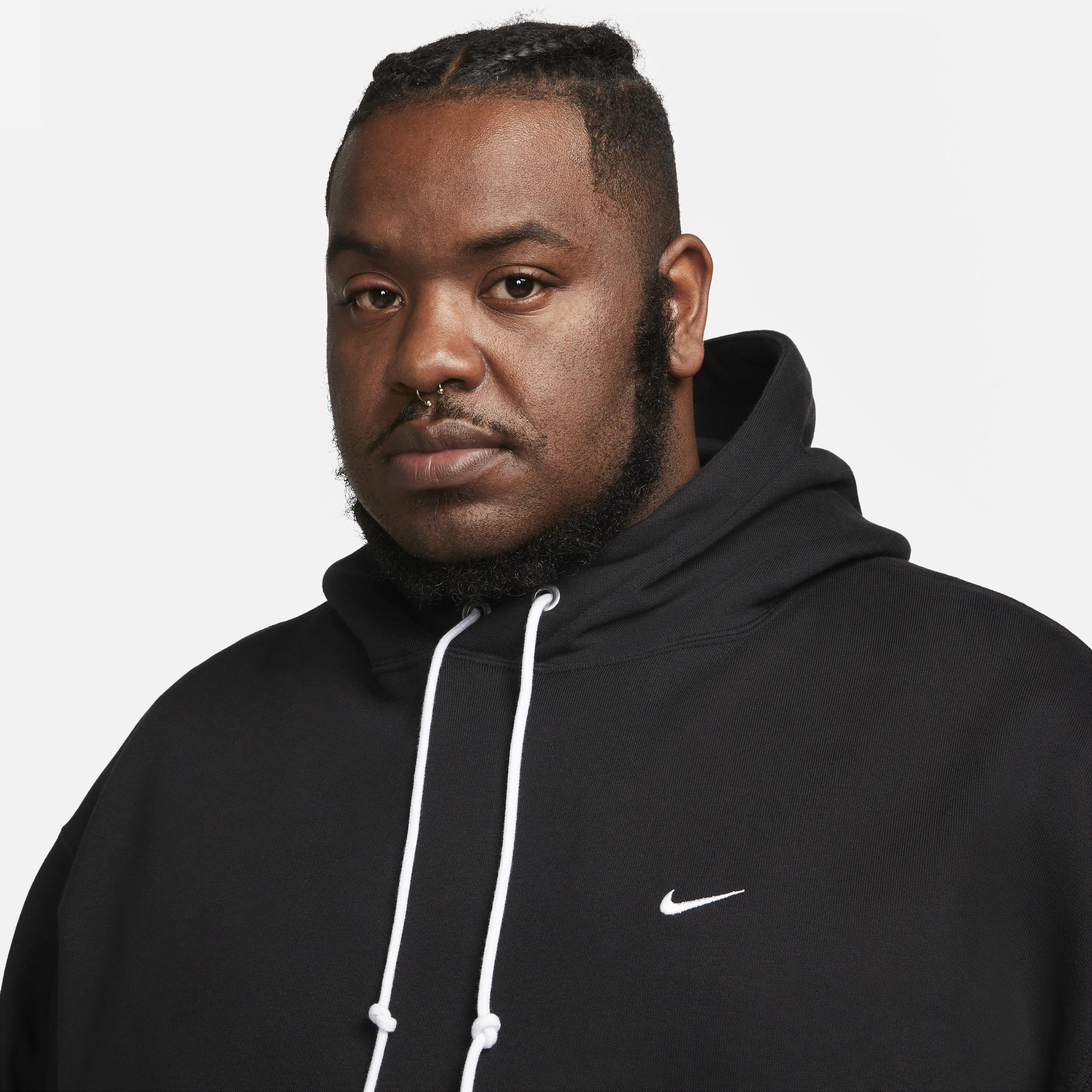 Nike Mens Solo Swoosh Fleece Pullover Hoodie | DX1355-010 Product Image