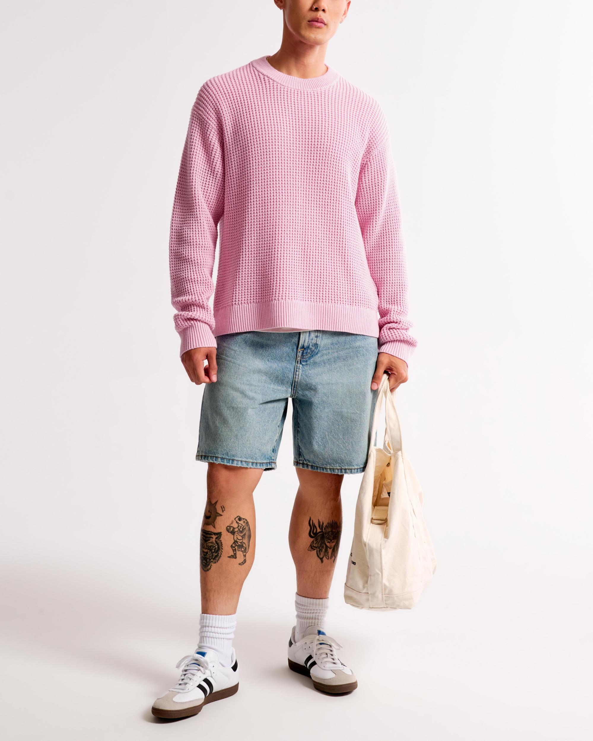 Oversized Waffle Crew Sweater Product Image