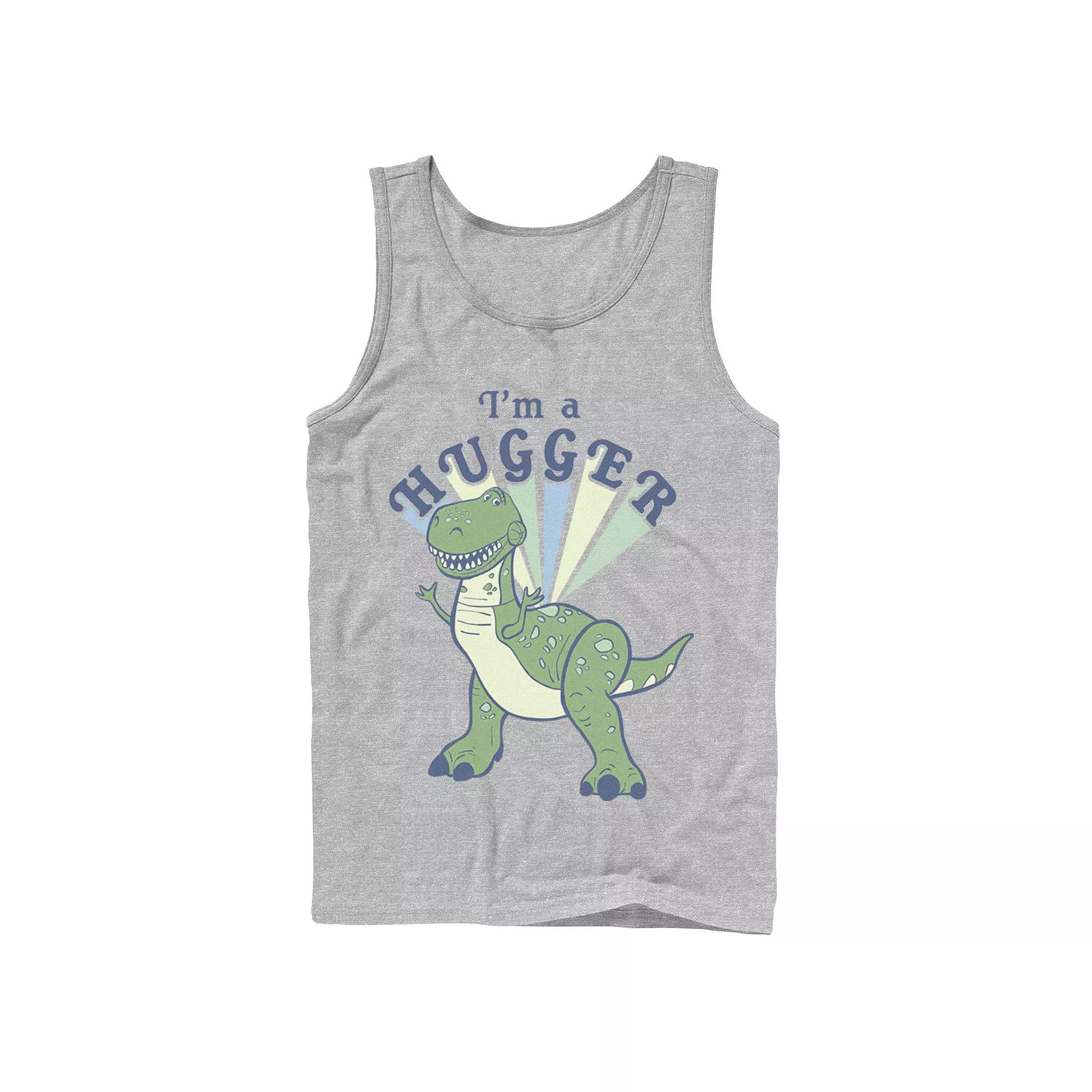 Mens Disney / Pixar Toy Story 4 Rex Im A Hugger Colorful Portrait Tank Top Athletic Grey Product Image