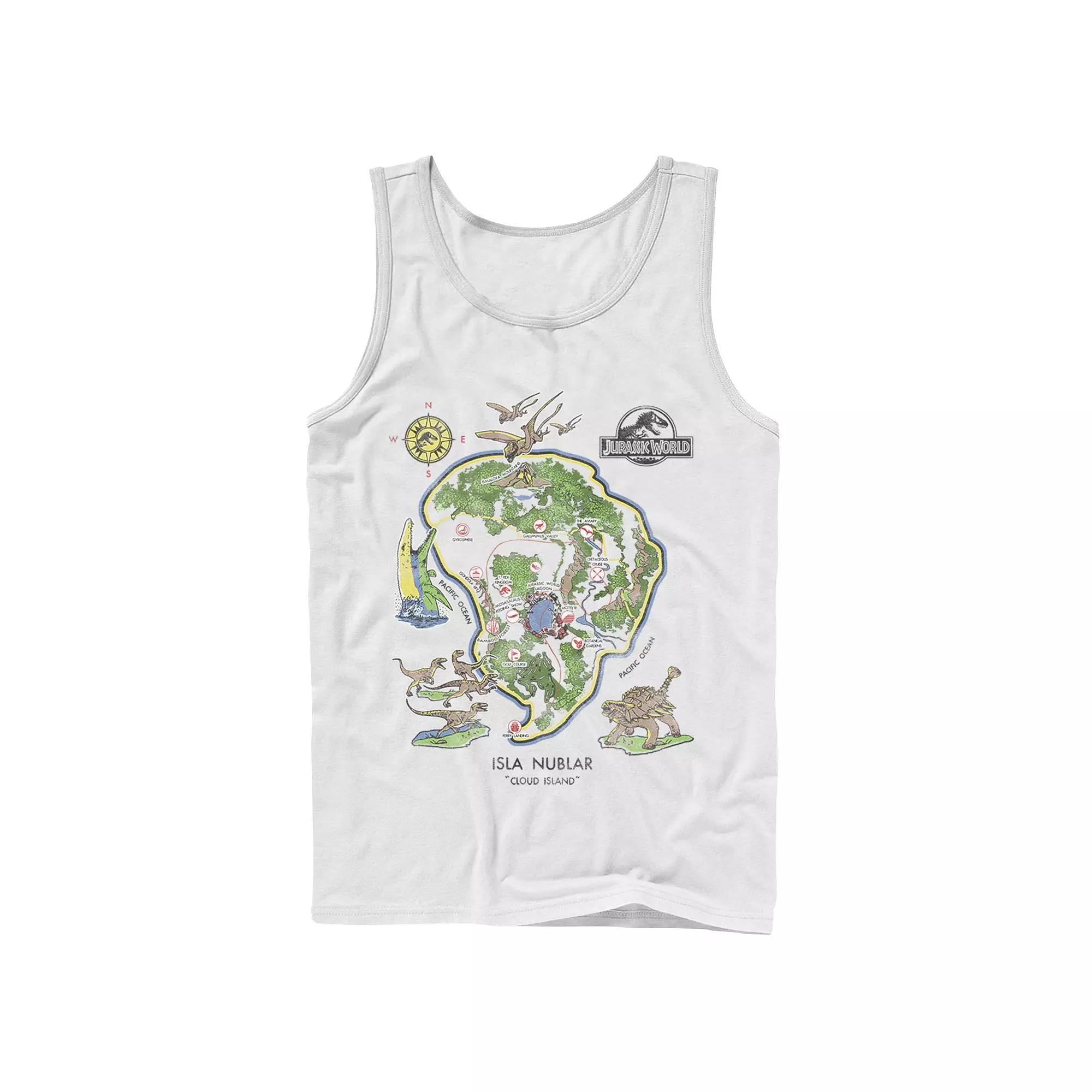 Men's Jurassic World Isla Nublar Map Tank Top,  Product Image