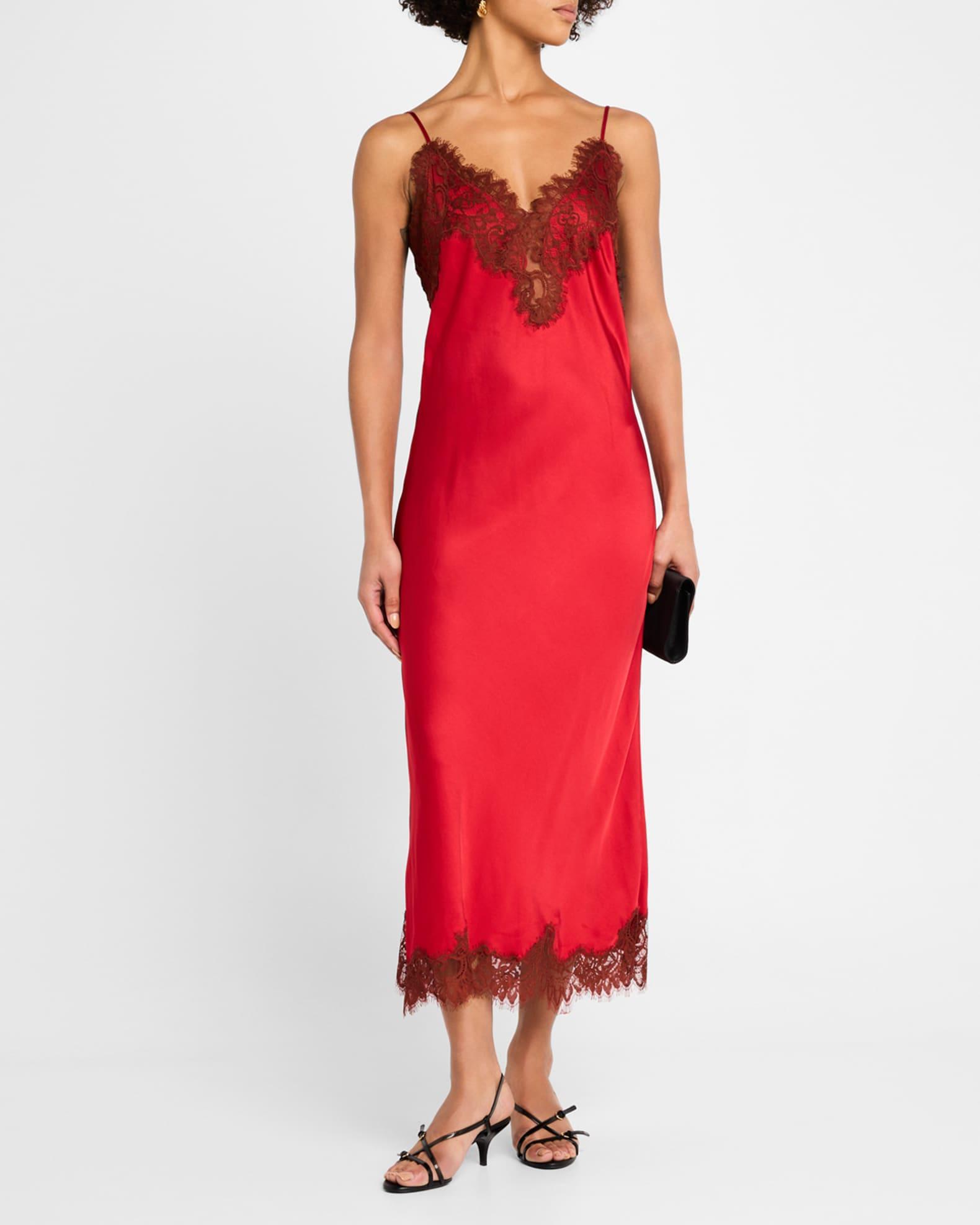 Lennon Satin Lace Slip Dress Product Image
