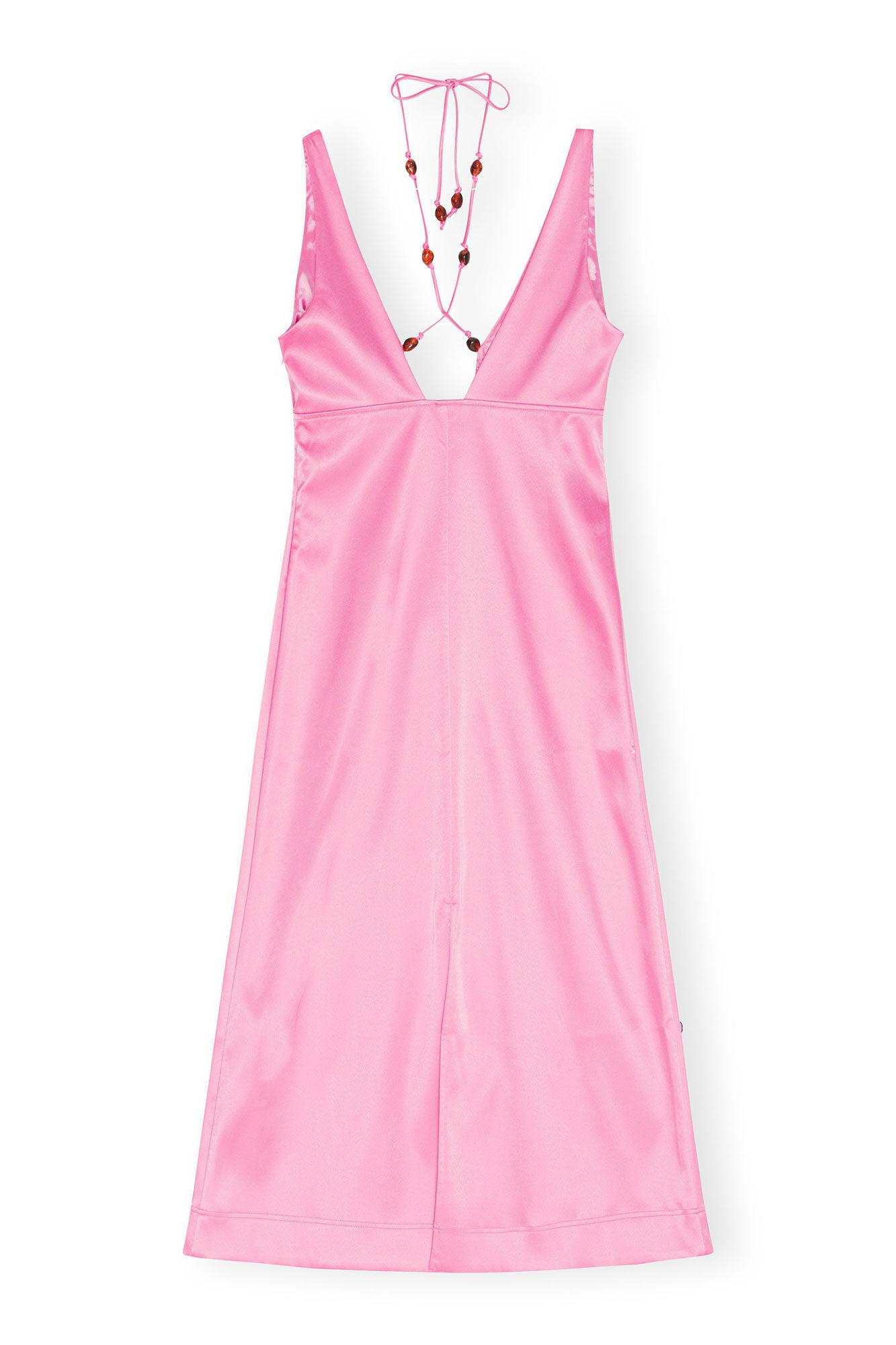 Double Satin Halter-Neck Dress Product Image