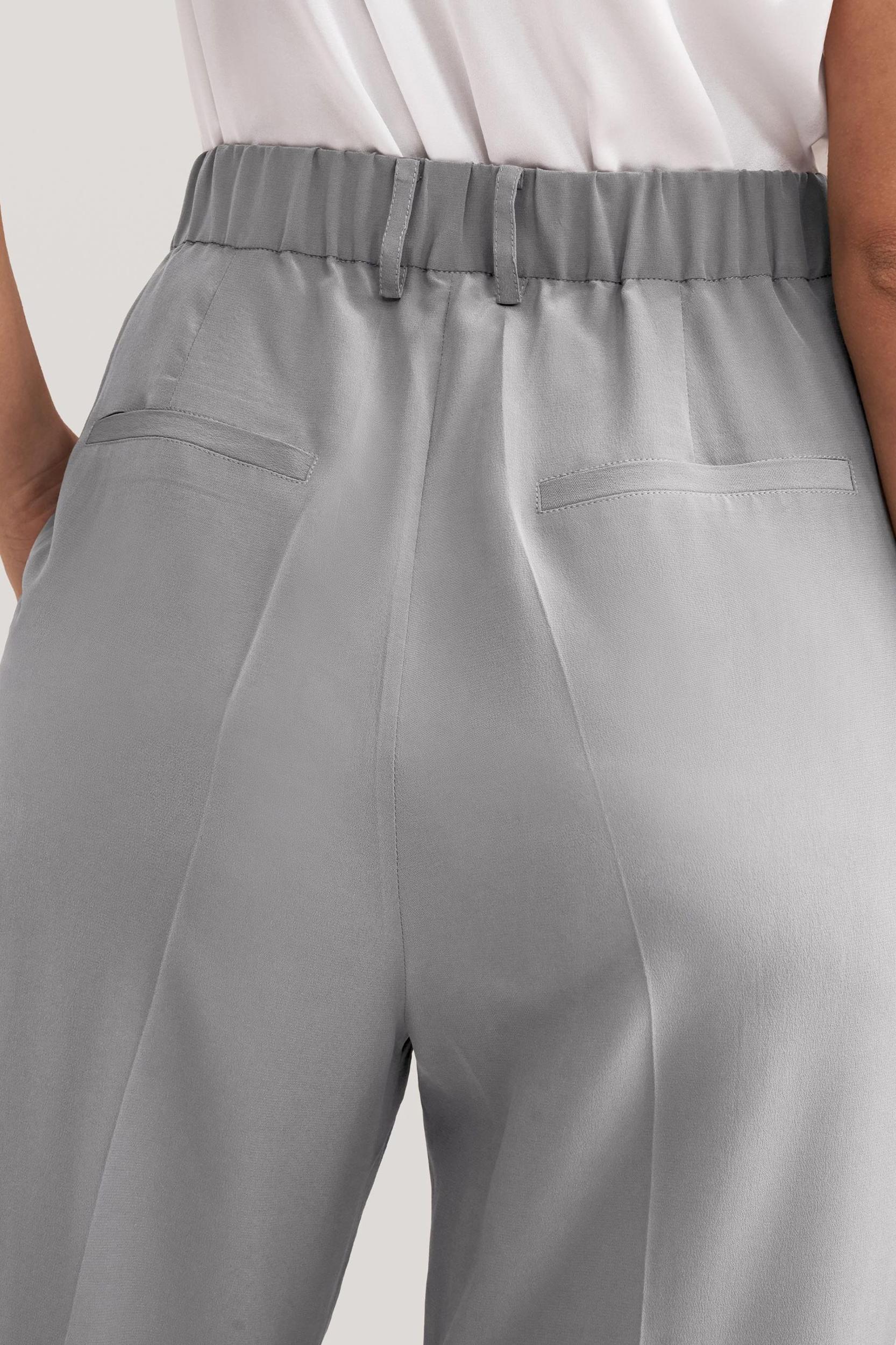 Tucked Tapered Silk Pants Product Image