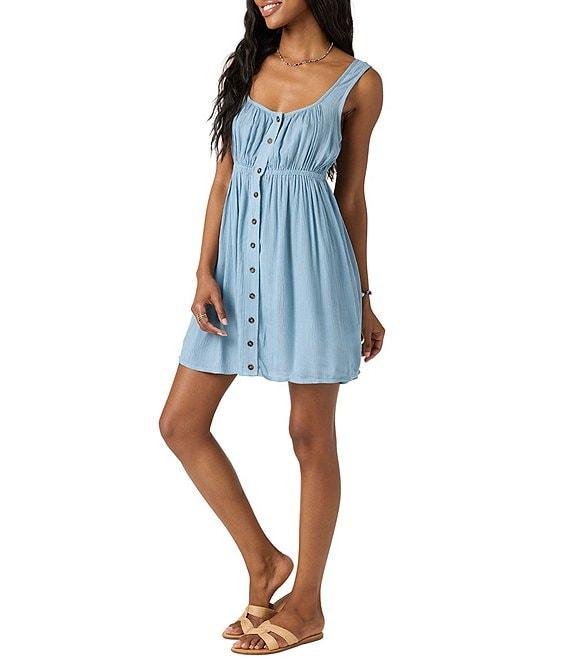 O'Neill Korie Sleeveless Solid Mini Faded Denim Dress Product Image