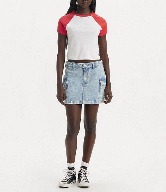 Levi's® Mid Rise Cargo Pocket Mini Denim Skirt Product Image