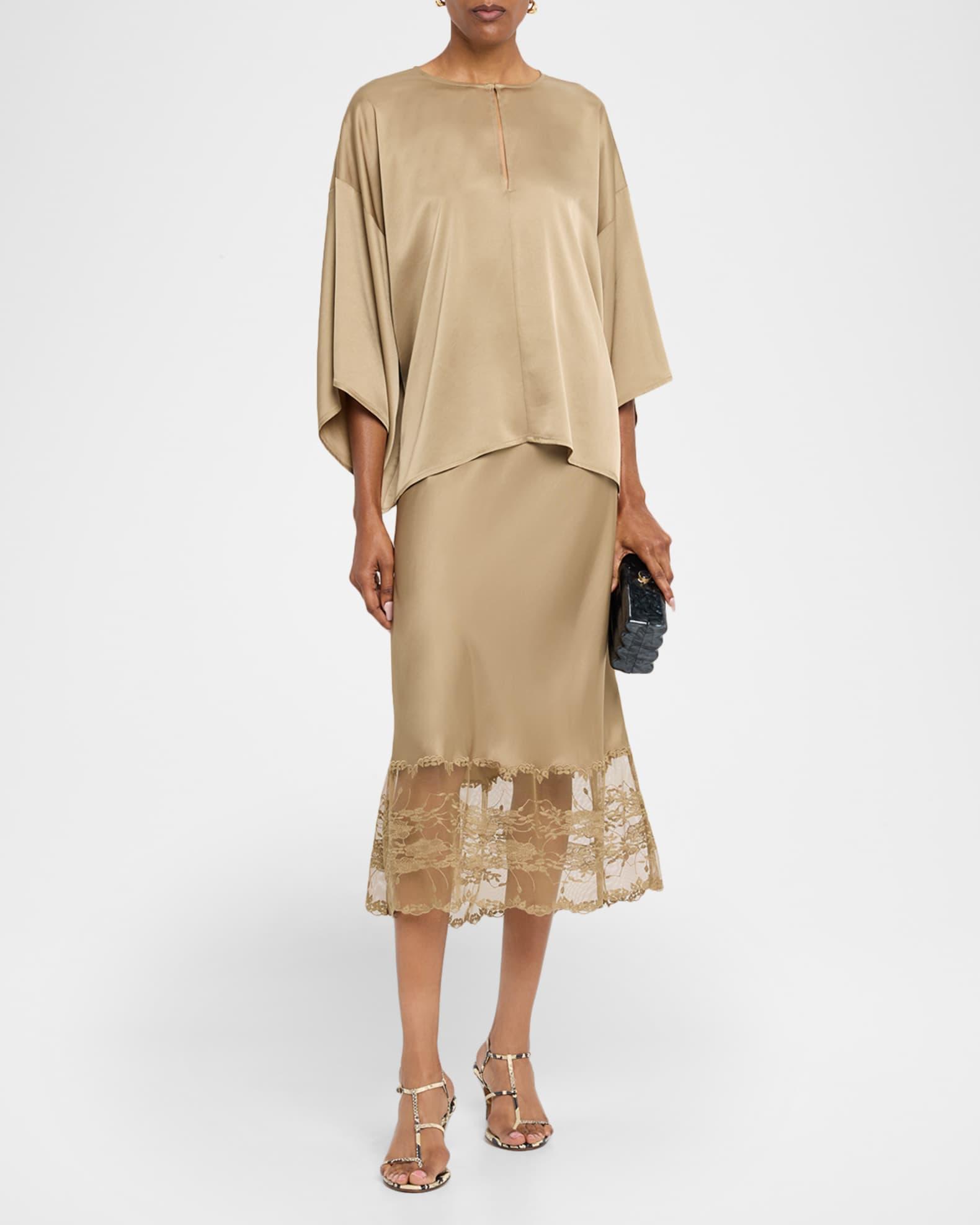 Blake Satin Lace Slip Skirt Product Image