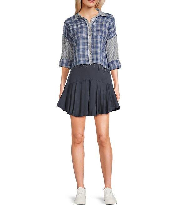 Coco + Jaimeson Long Sleeve Mix Plaid Shirt Product Image