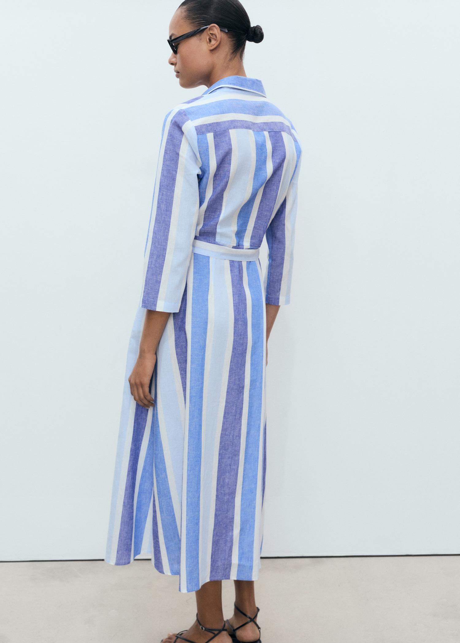 Belted striped shirt dress - Women | MANGO USA Product Image