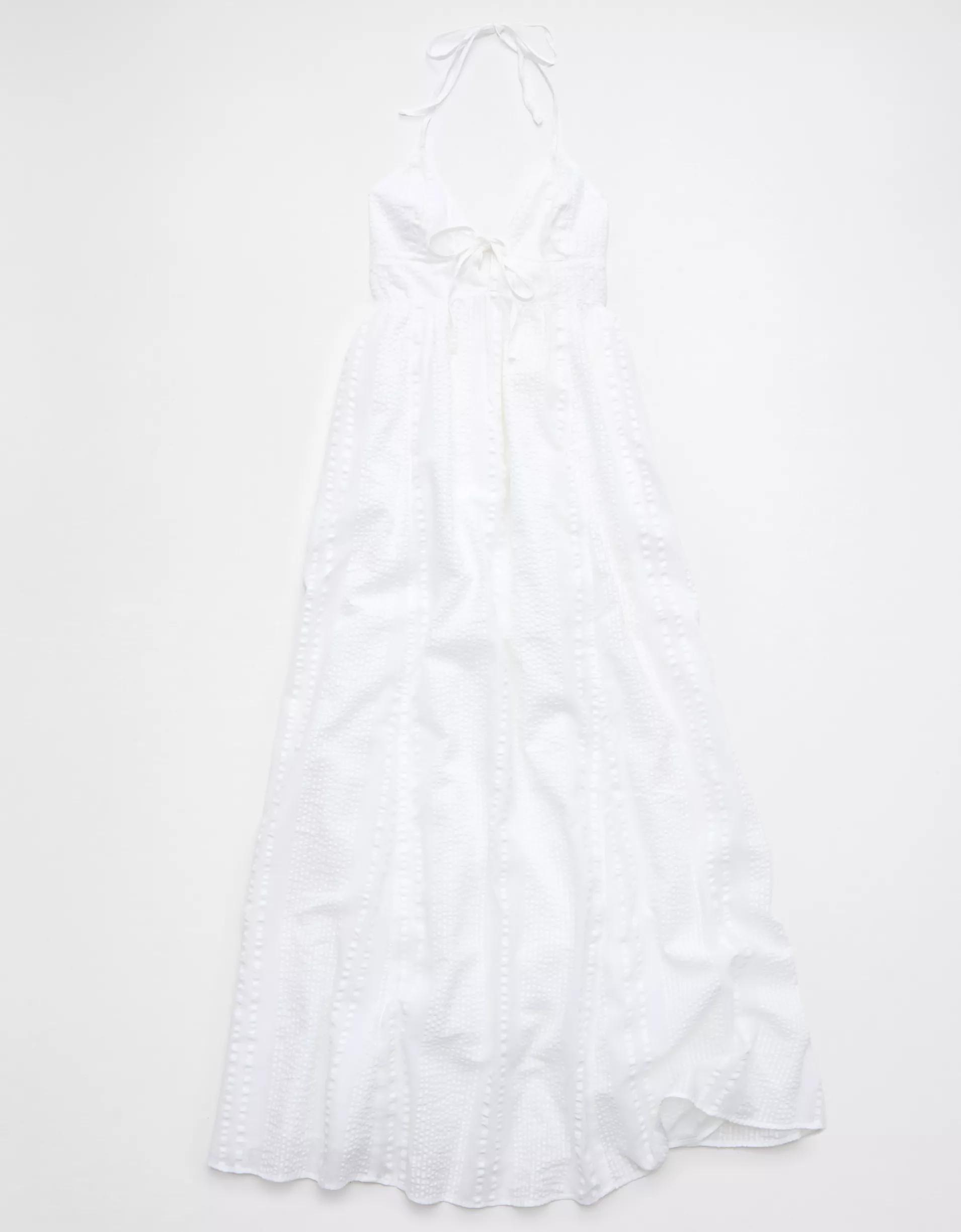Aerie Seersucker Halter Maxi Dress Product Image