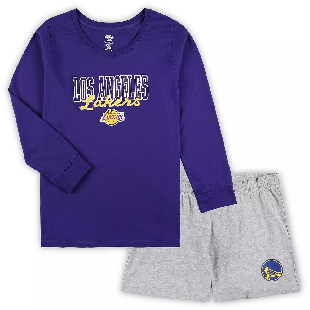 Women's Concepts Sport Purple/Heather Gray Los Angeles Lakers Plus  Product Image