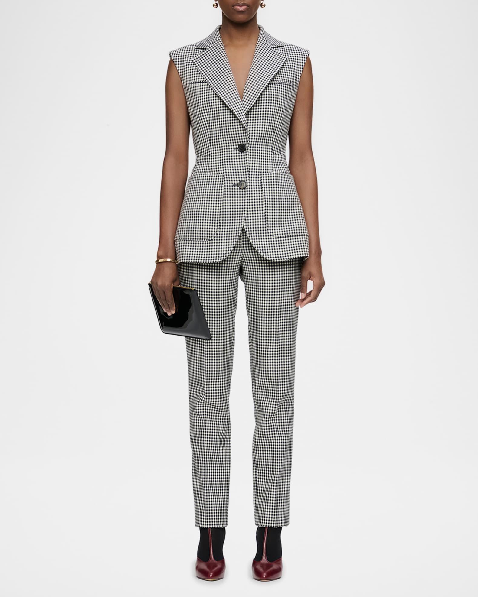 Thandie Check-Print Virgin Wool Vest Product Image