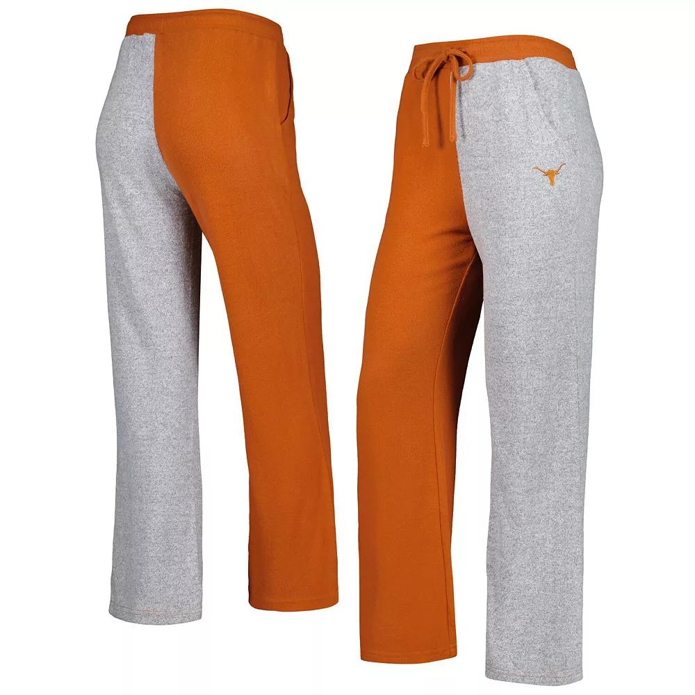 Women's ZooZatz Texas Orange/Gray Texas Longhorns Colorblock Cozy Tri-Blend Lounge Pants, Size: Small, Team Product Image
