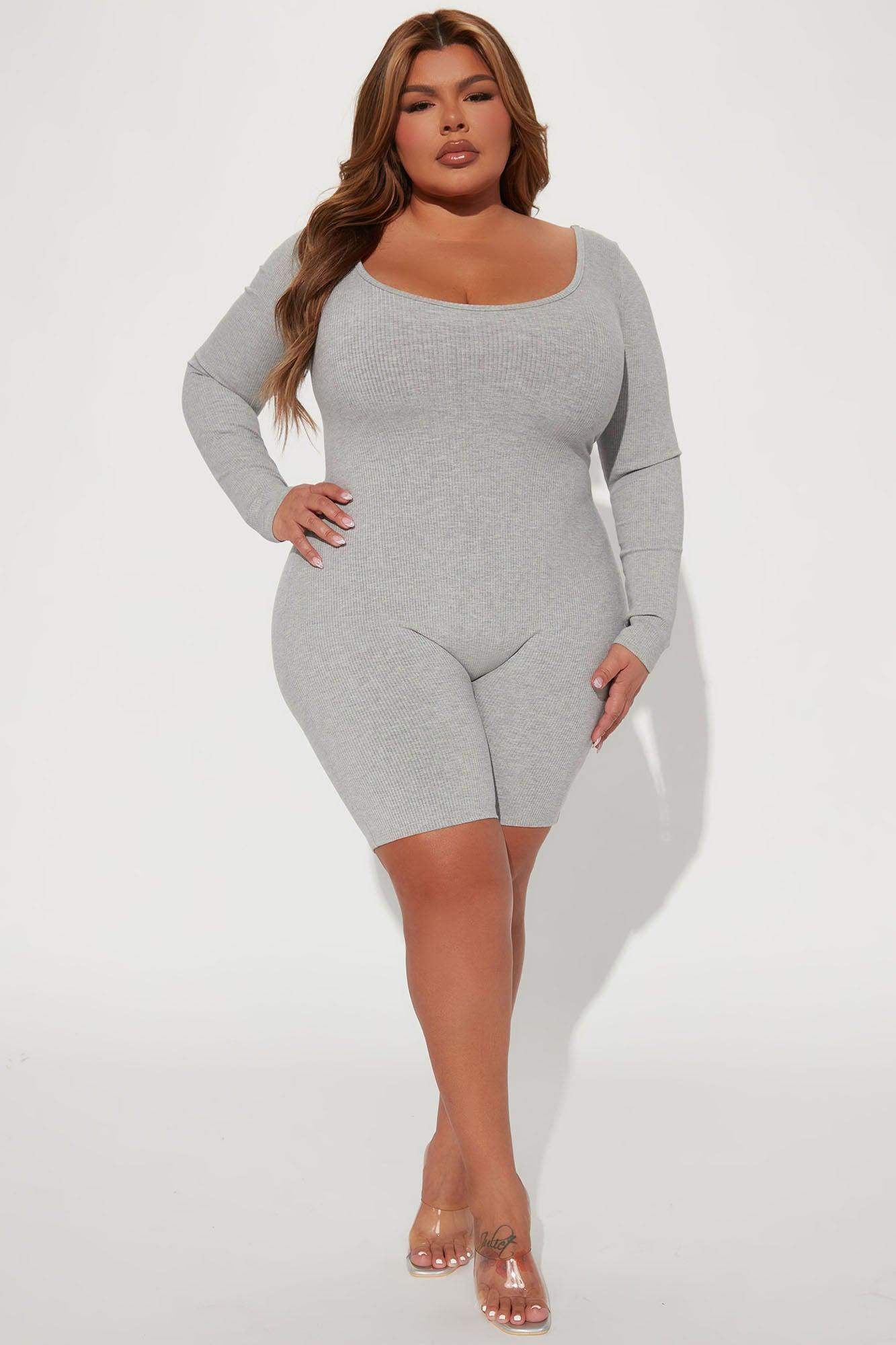 Daisy Snatched Romper - Heather Grey Product Image