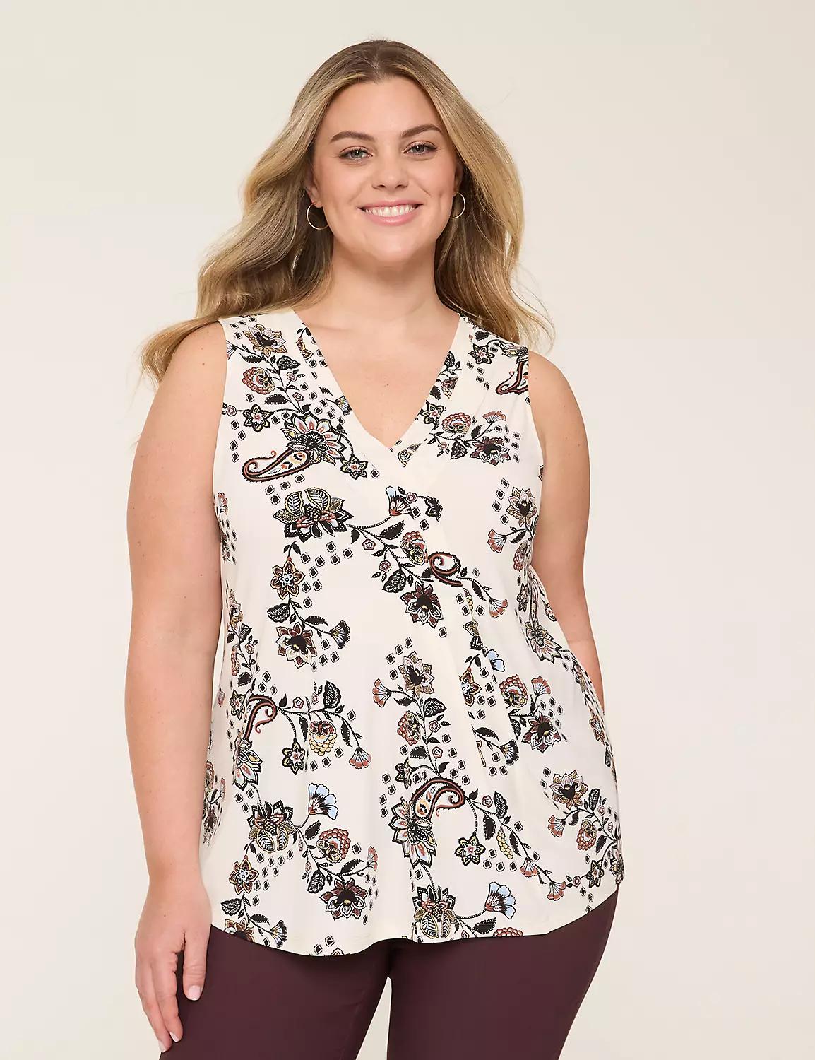 Swing Sleeveless Pleat-Front Top Product Image