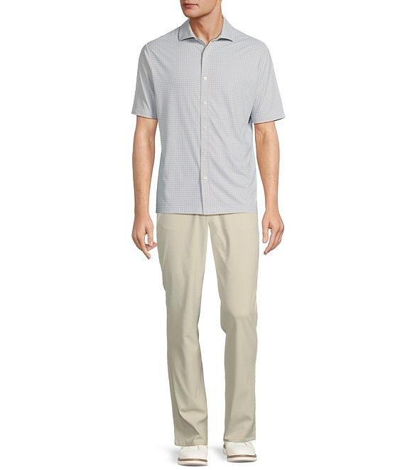 Hart Schaffner Marx Short Sleeve Luxury Performance Geo Print Coatfront Shirt Product Image