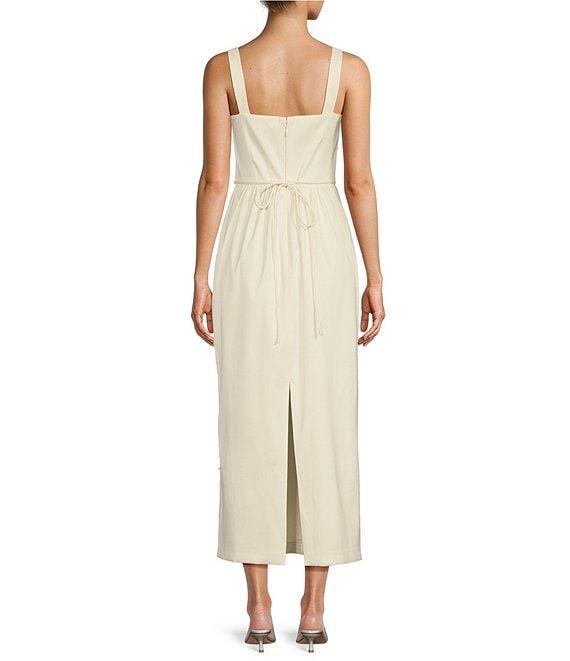 Antonio Melani x Elizabeth Damrich Glass Stretch Mikado Scoop Neck Sleeveless Embellished A-Line Maxi Dress Product Image