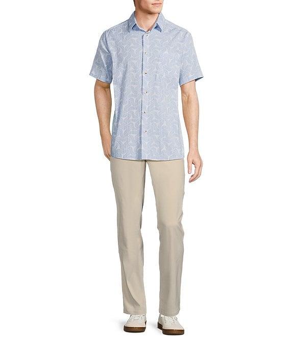 Rowm Short Sleeve Seersucker Swirl Print Shirt Product Image