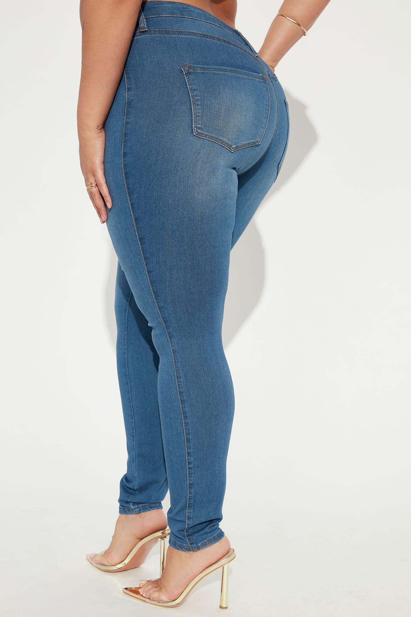 Classic Mid Rise Skinny Jeans - Medium Blue Wash Product Image