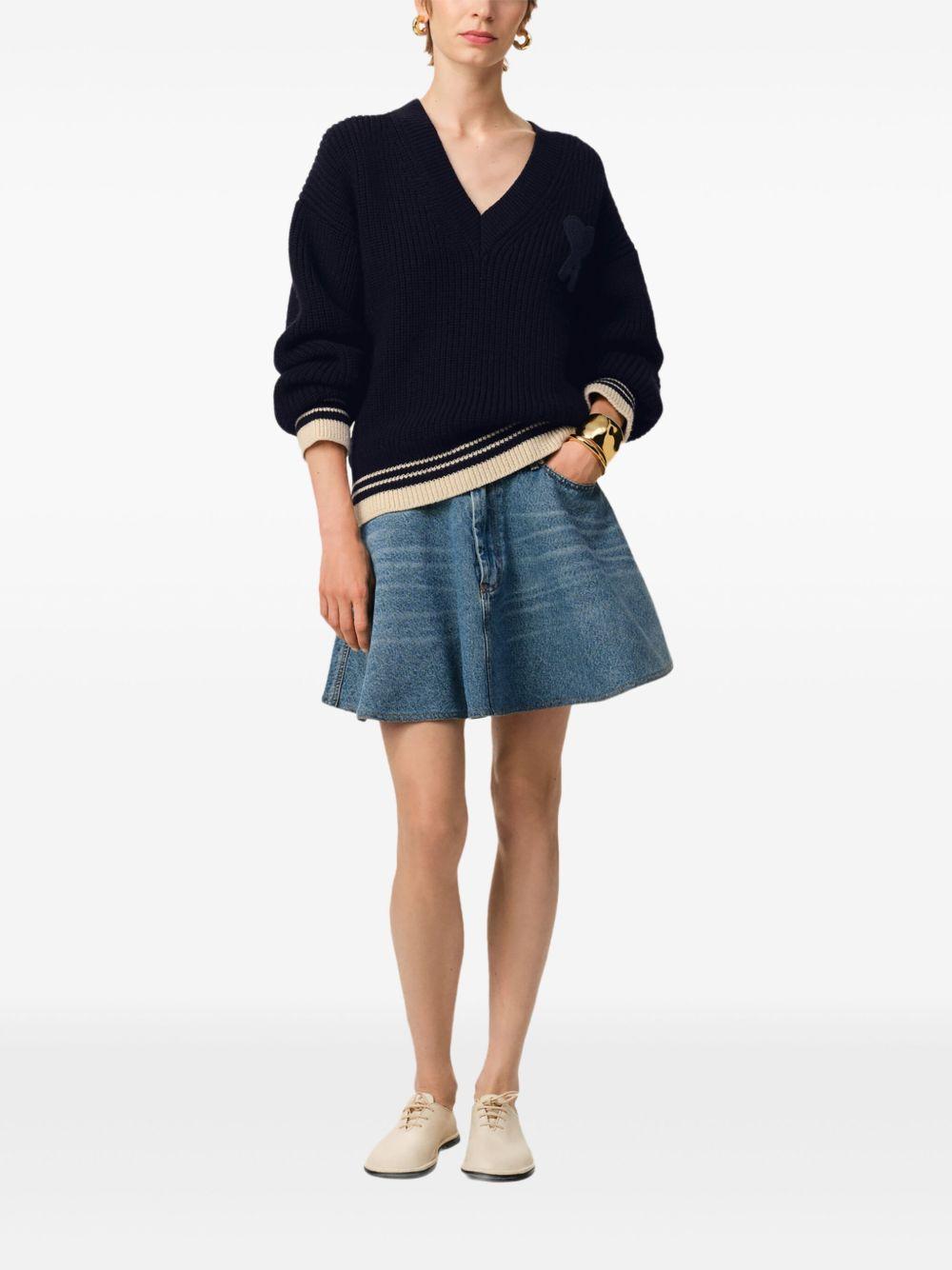 ribbed V-neck sweater Product Image