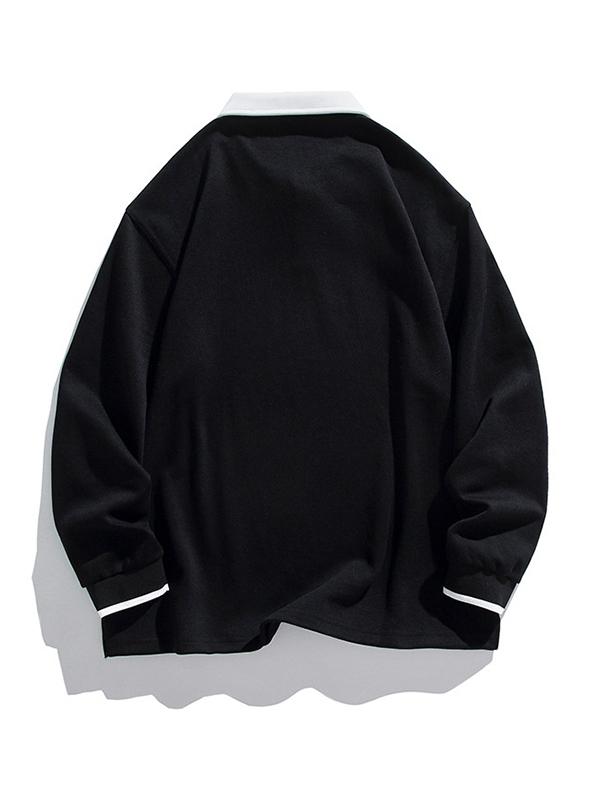 Men's Solid Lapel Neck Sweatshirt Product Image