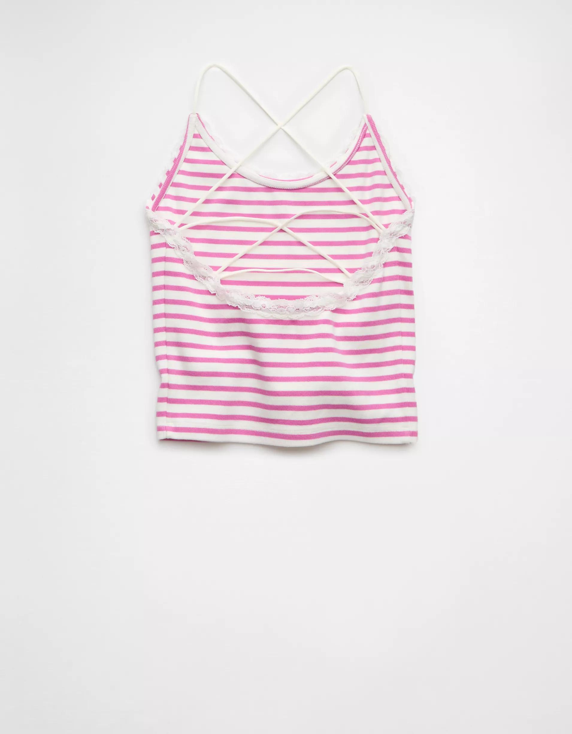 AE Strappy Go Lucky Cropped Lace Tank Top Product Image