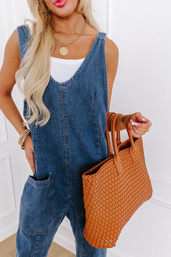 Latte Break Denim Jumpsuit Product Image
