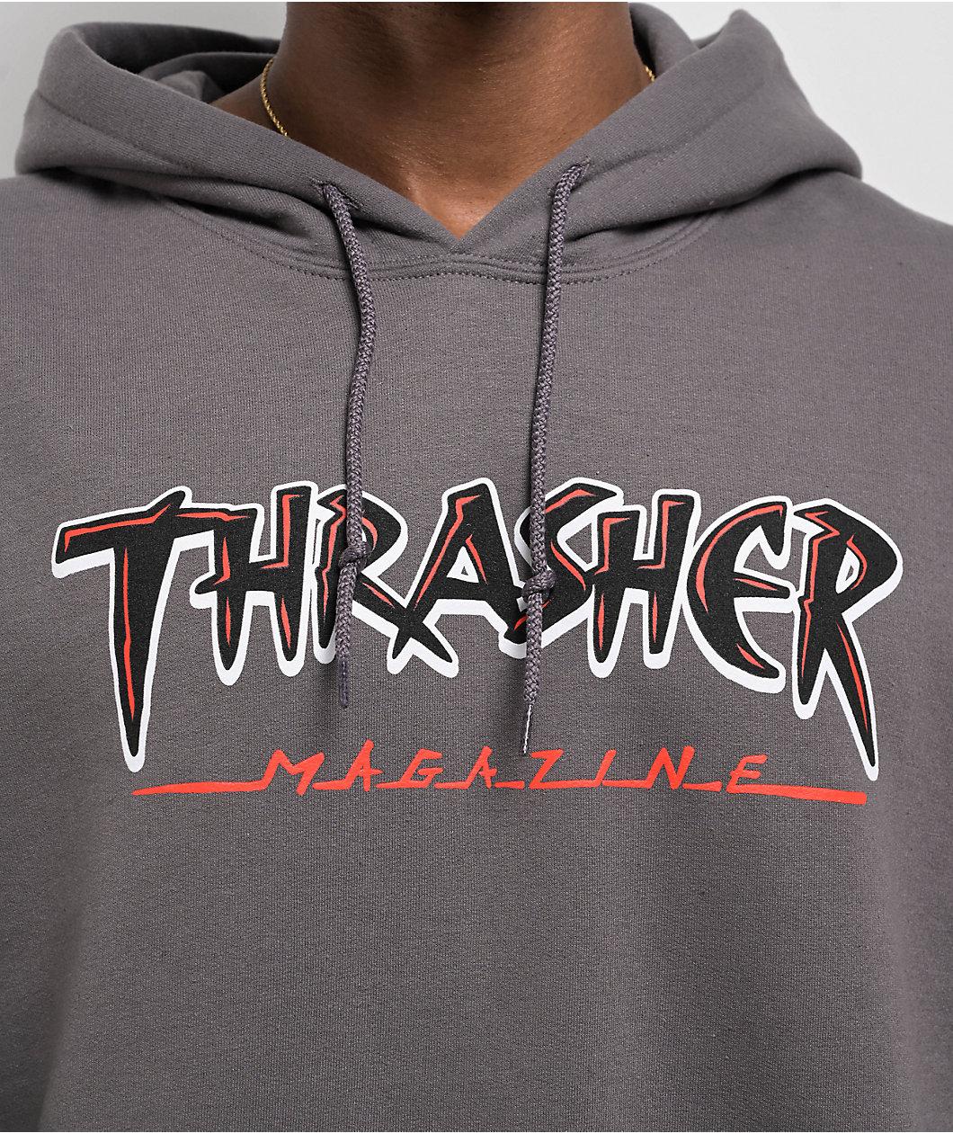 Thrasher Slash Grey Hoodie Product Image