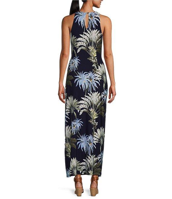 Tommy Bahama Jasmina Palisade Palms Matte Jersey Crew Neck Sleeveless Maxi Sheath Dress Product Image