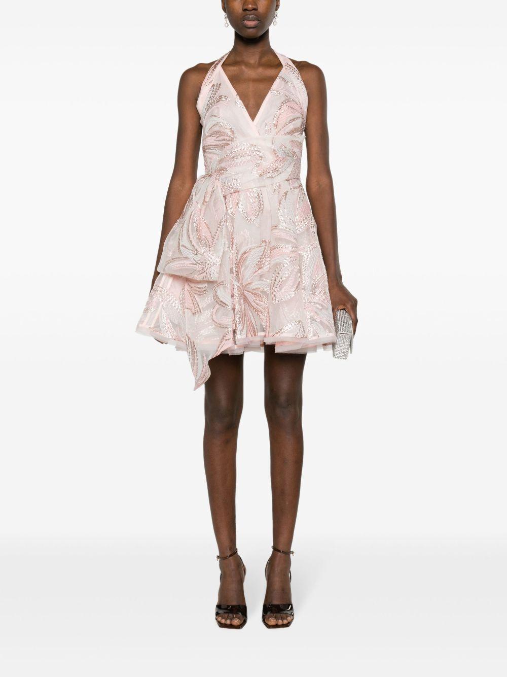 floral-appliqué belted minidress Product Image