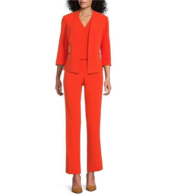 Kasper Crepe V-Neck Sleeveless Blouse Product Image