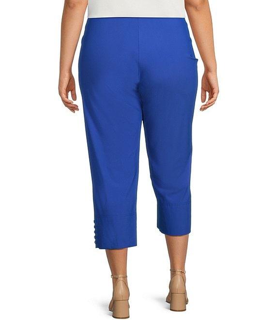 IC Collection Plus Size Slim Stretch Knit Cropped Pants Product Image