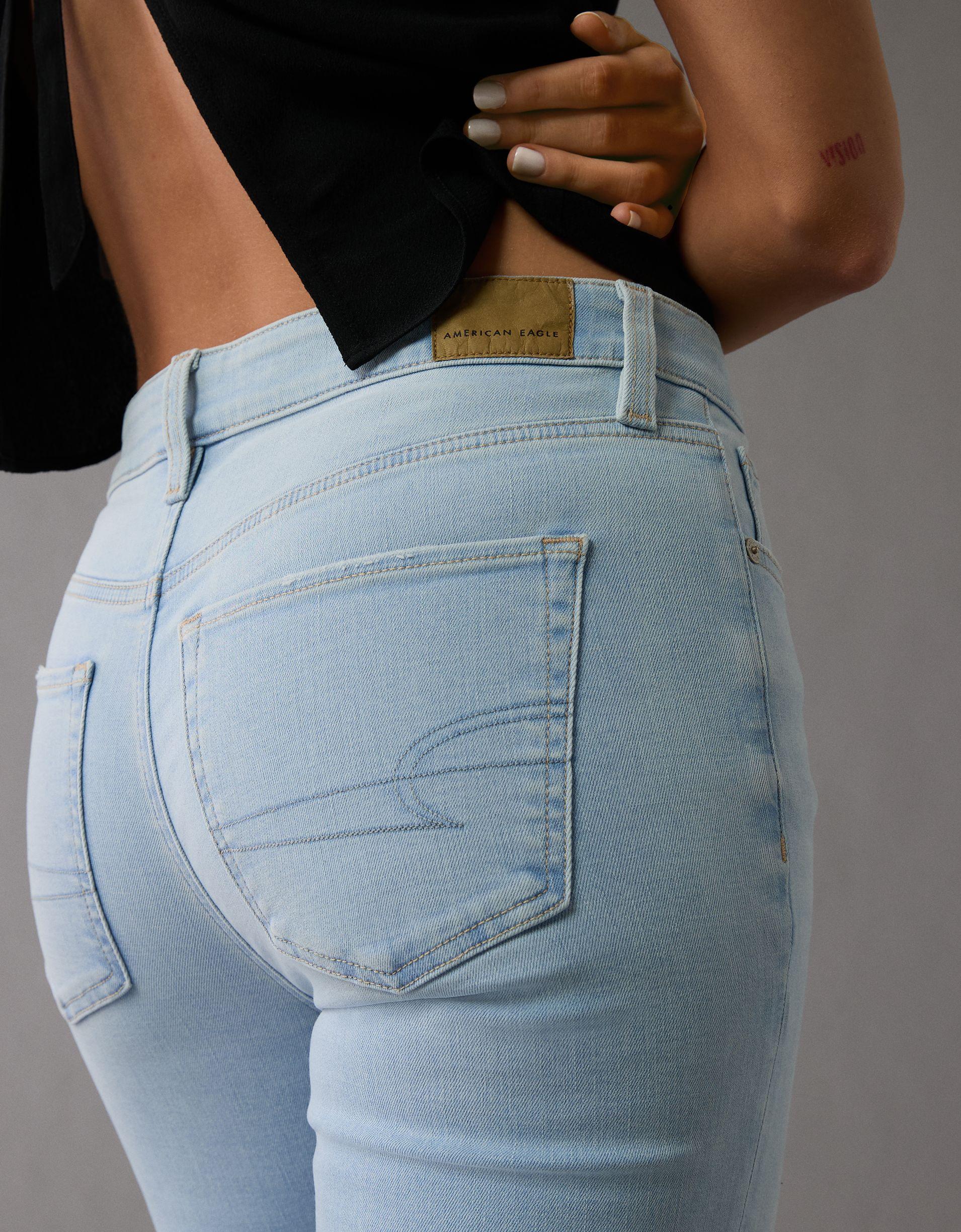 AE Next Level High-Waisted Kick Bootcut Crop Jean Product Image
