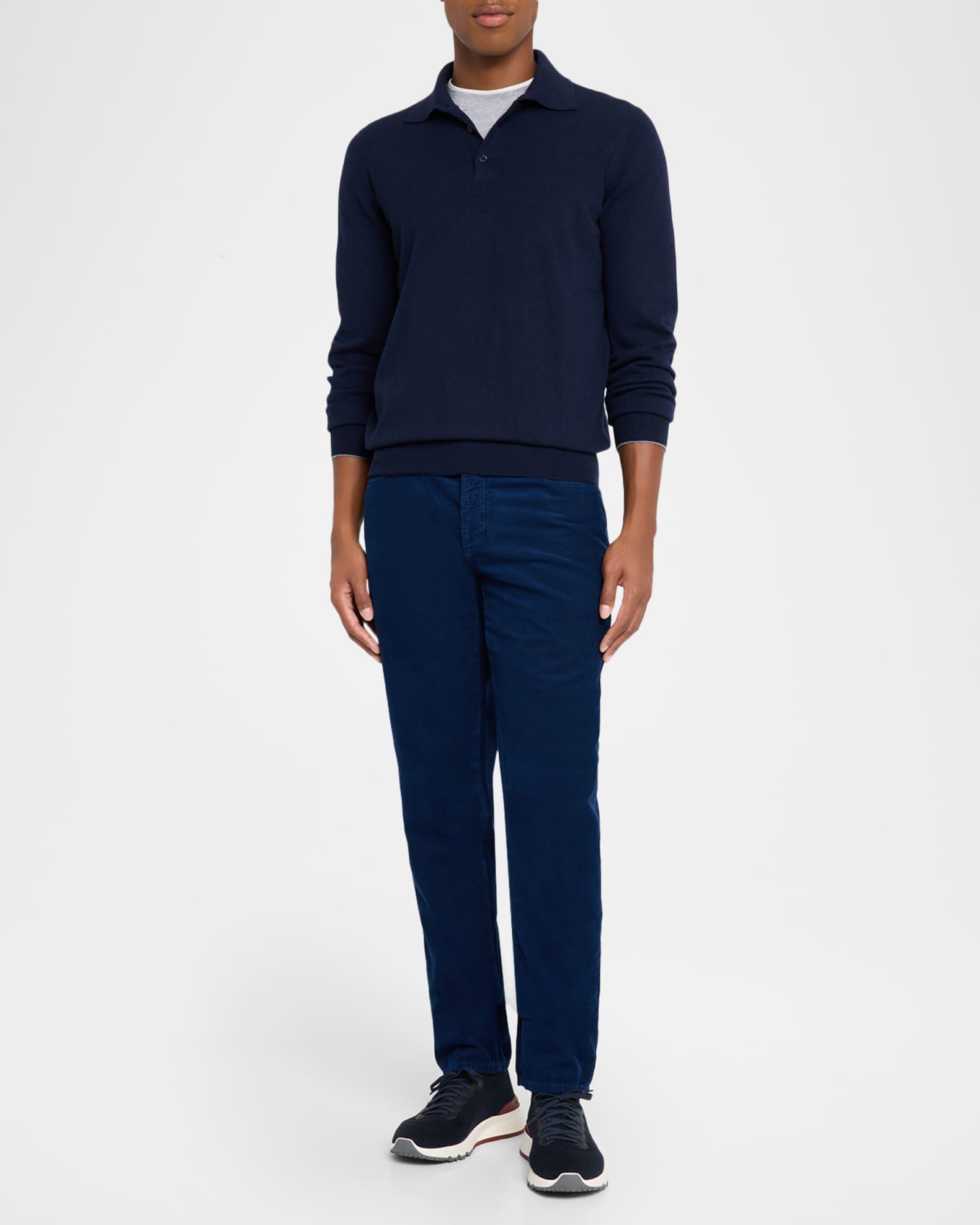 Men's Premium Cashmere Polo Sweater Product Image