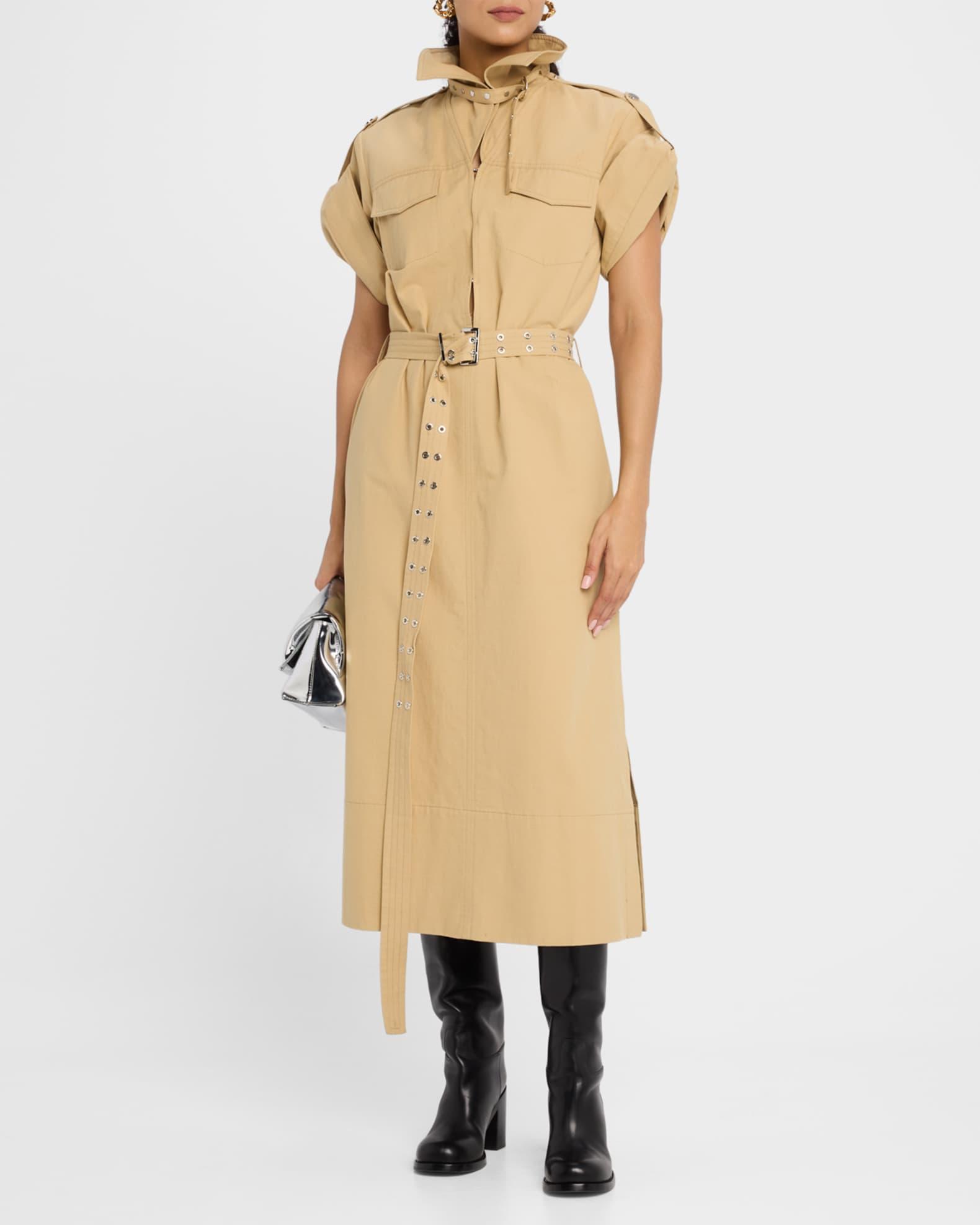 Cowl-Neck Summer Suiting Dress Product Image