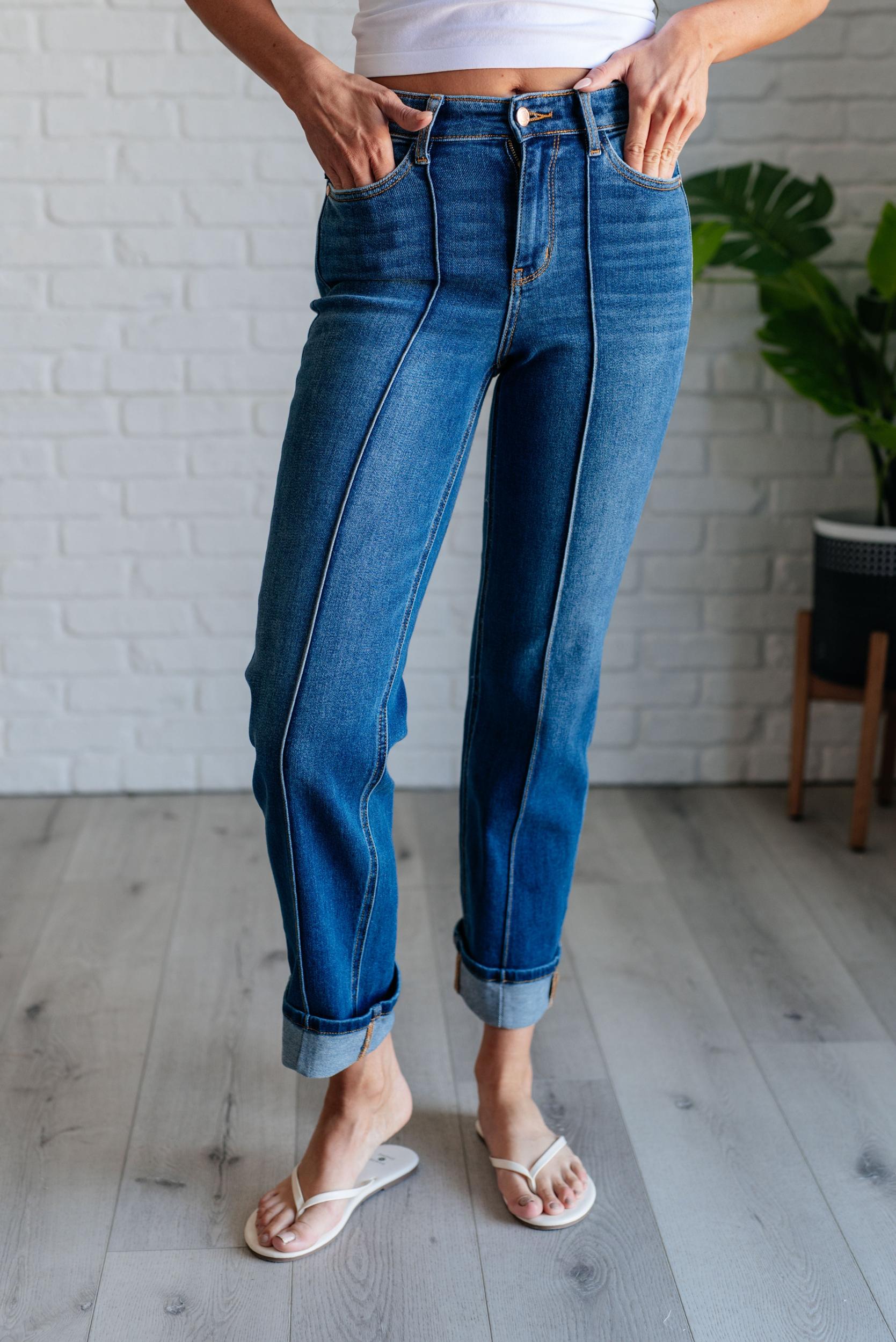 Corrine Mid Rise Control Top Vintage Straight Jeans Product Image
