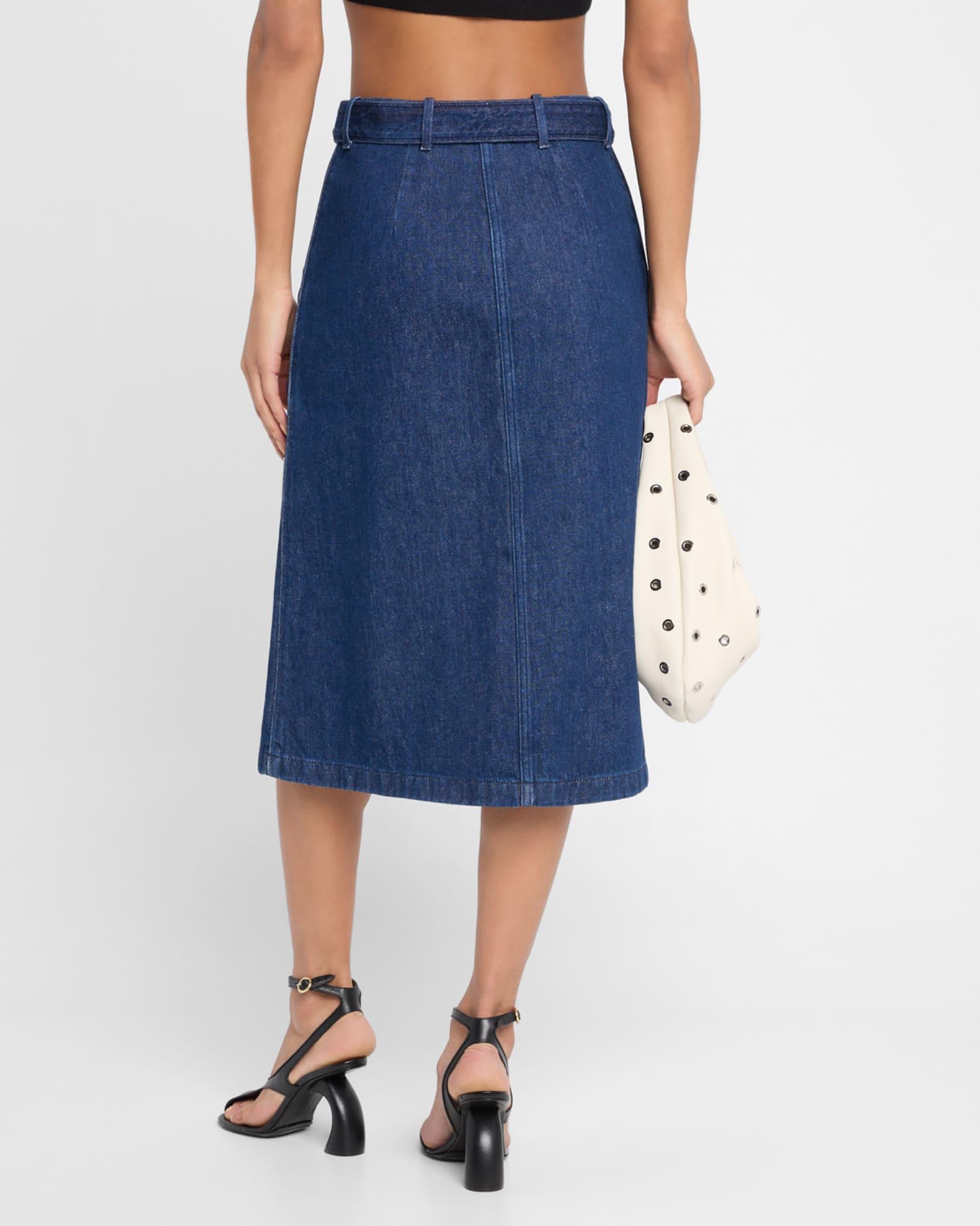 Sheraz Belted Denim Skirt Product Image