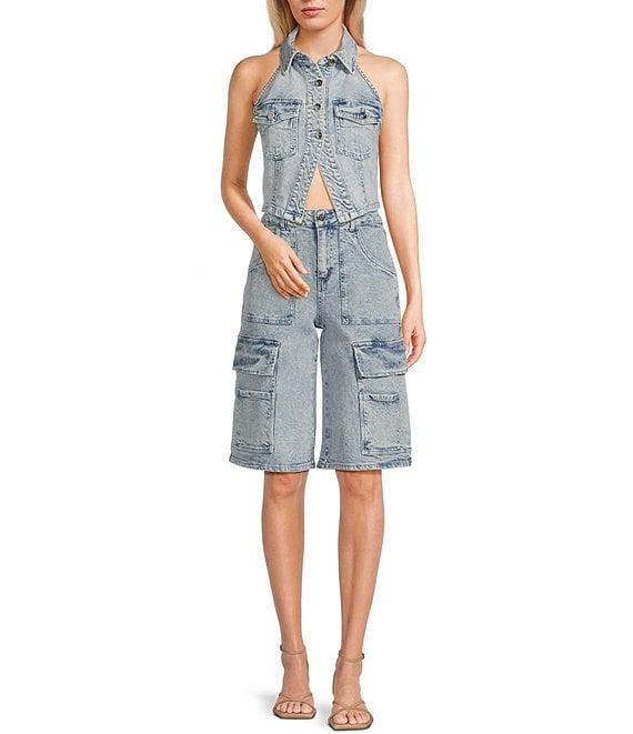 GB Denim Halter Vest Product Image
