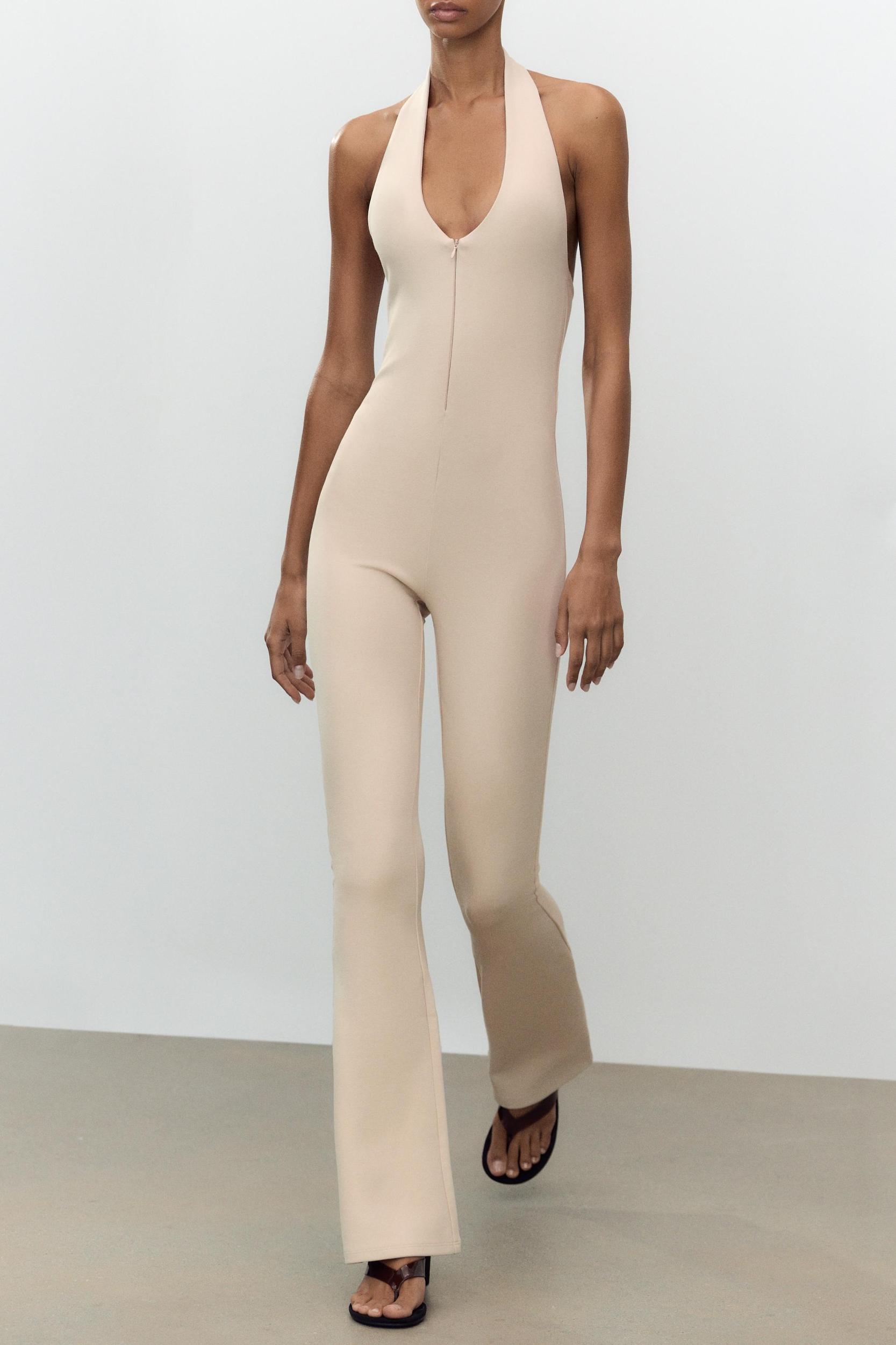 LONG HALTER INTERLOCK JUMPSUIT Product Image