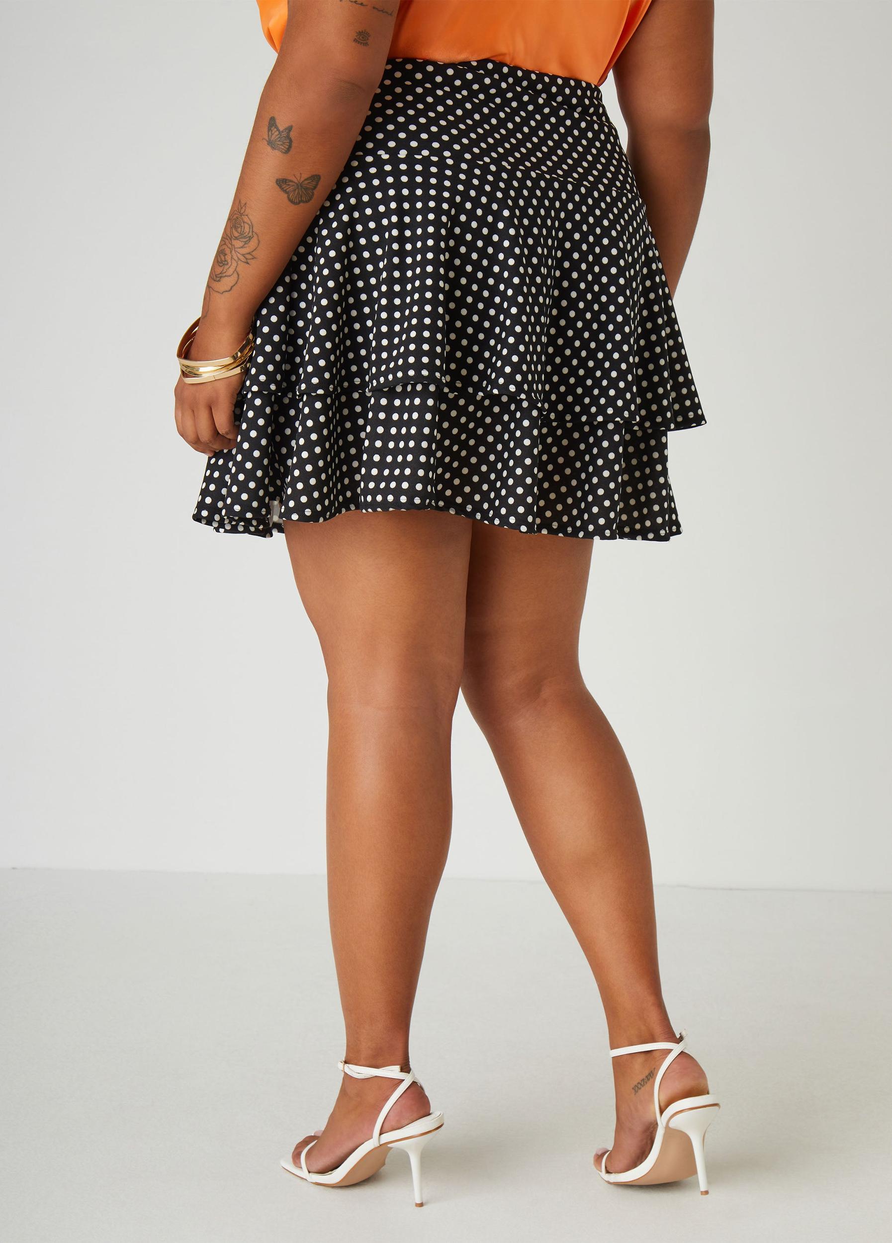 Tiered Polka Dot Mini Skirt Product Image
