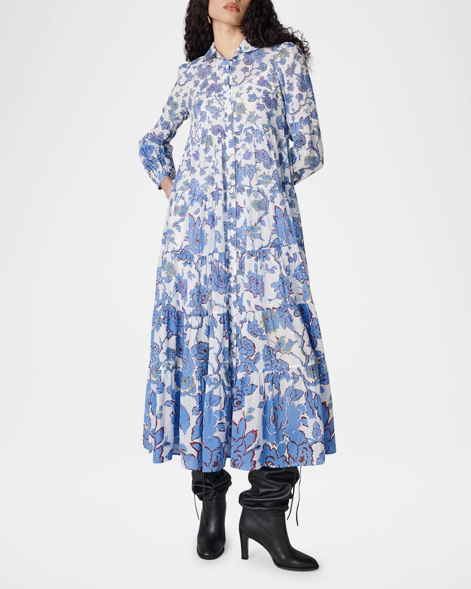 Kiara Tiered Floral-Print Midi Dress Product Image