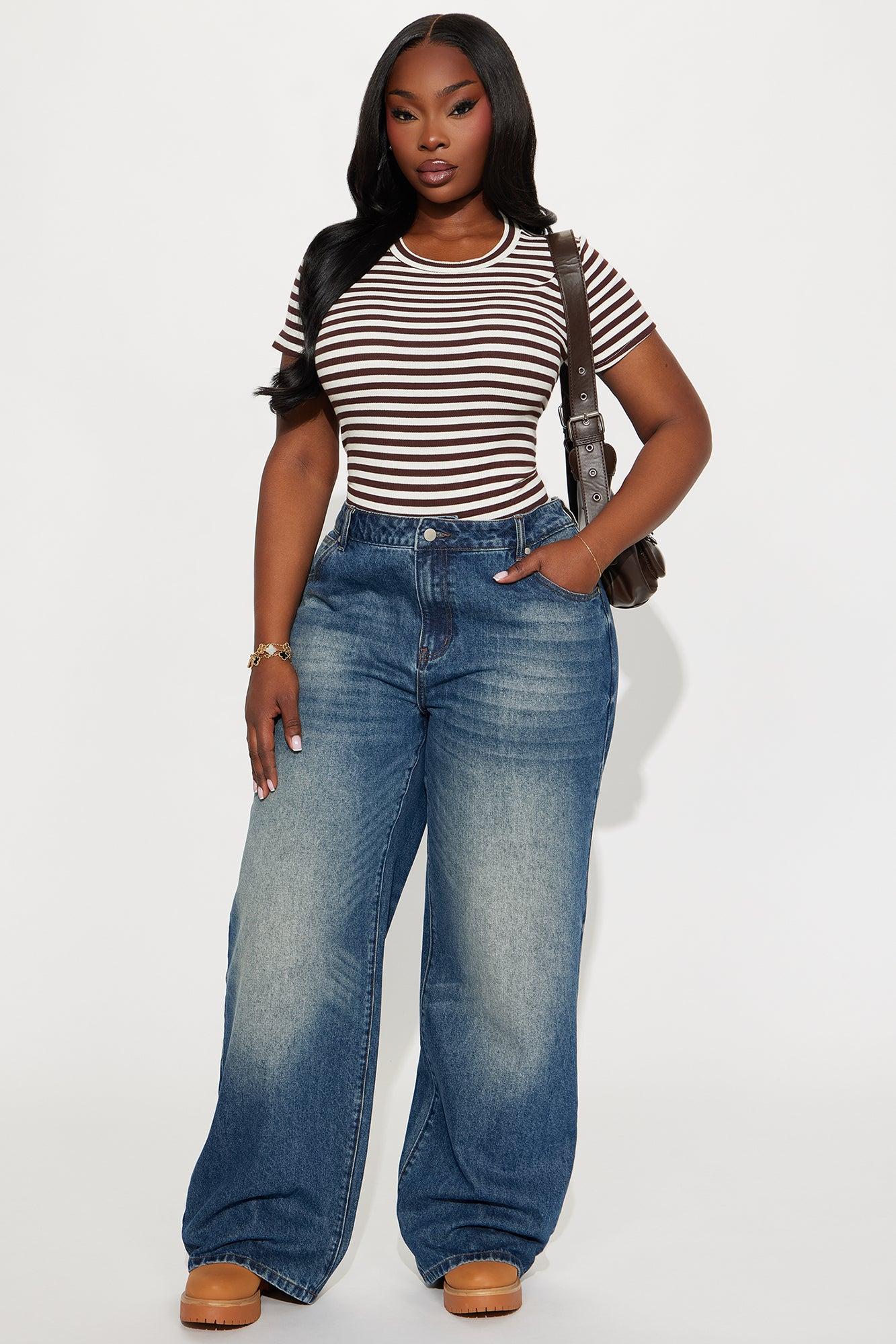 Kanoa Open Back Ribbed Bodysuit - Brown/combo Female Product Image