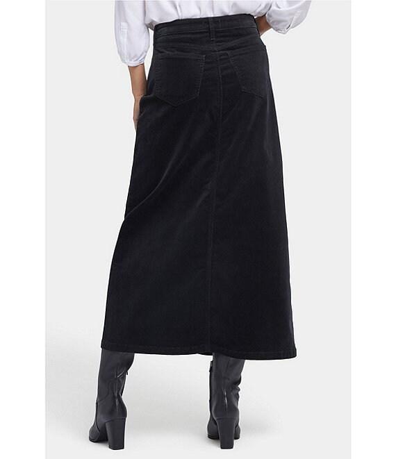 NYDJ Corduroy High Rise Side Slit 5-Pocket Long Skirt Product Image